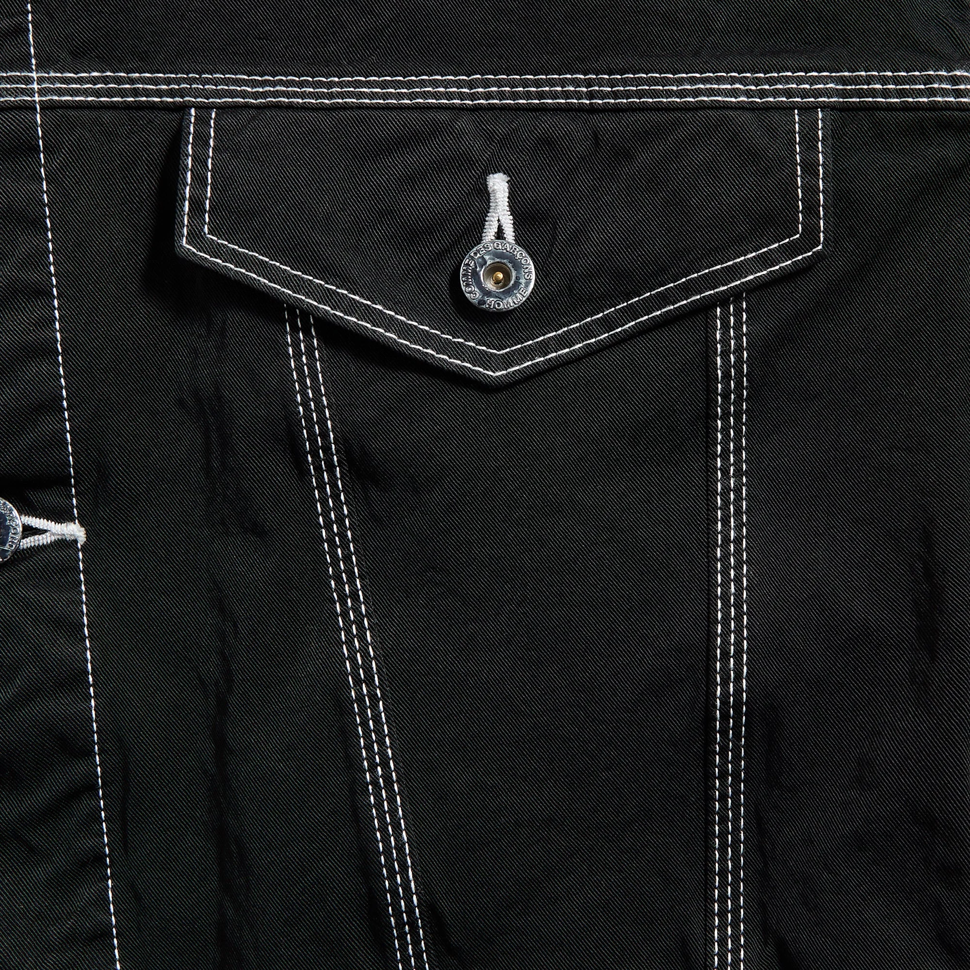 CDG Homme Top Stitch Trucker Jacket - Black - Image 3