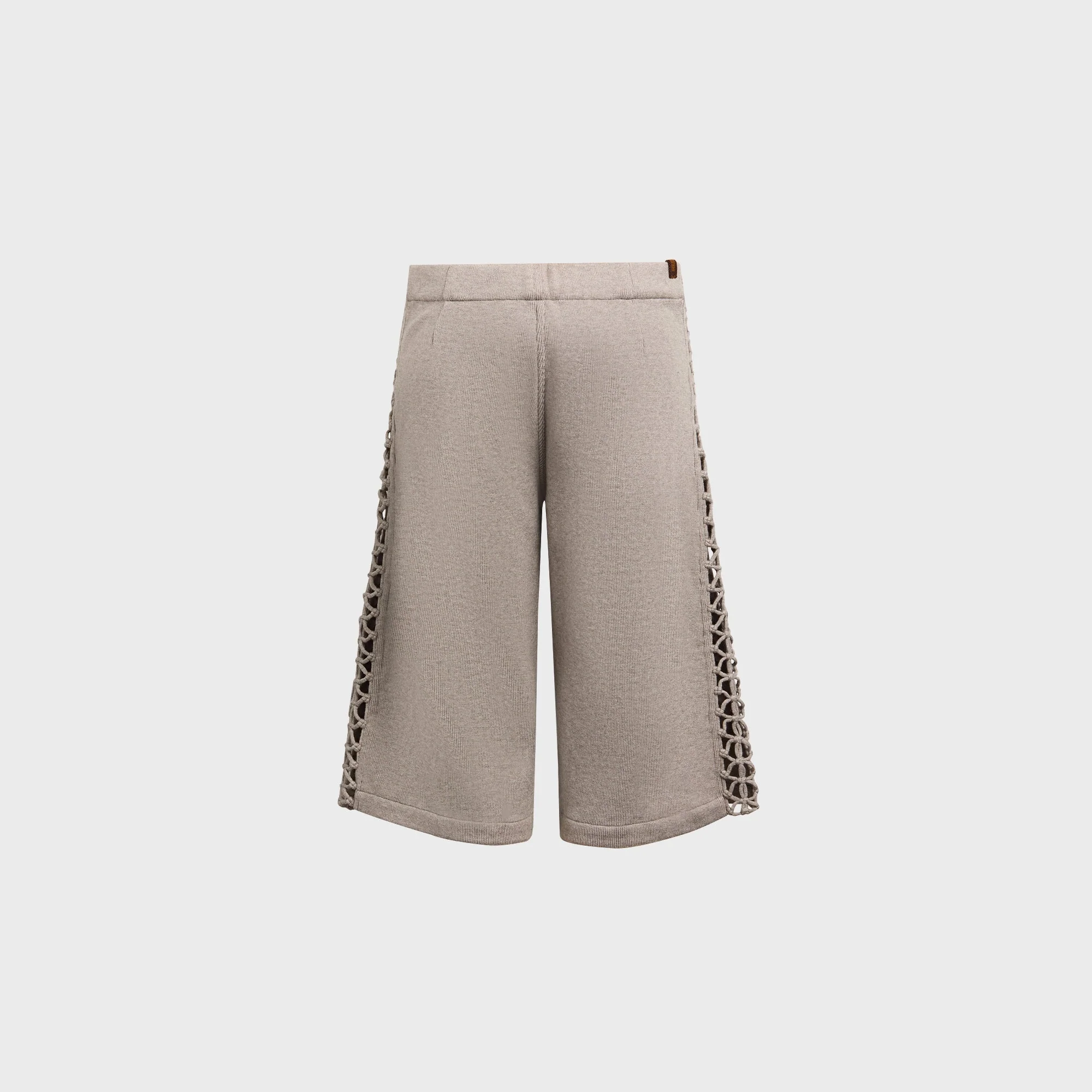 Isa Boulder Relaxed Macrame Pants - Light Grey - Image 2