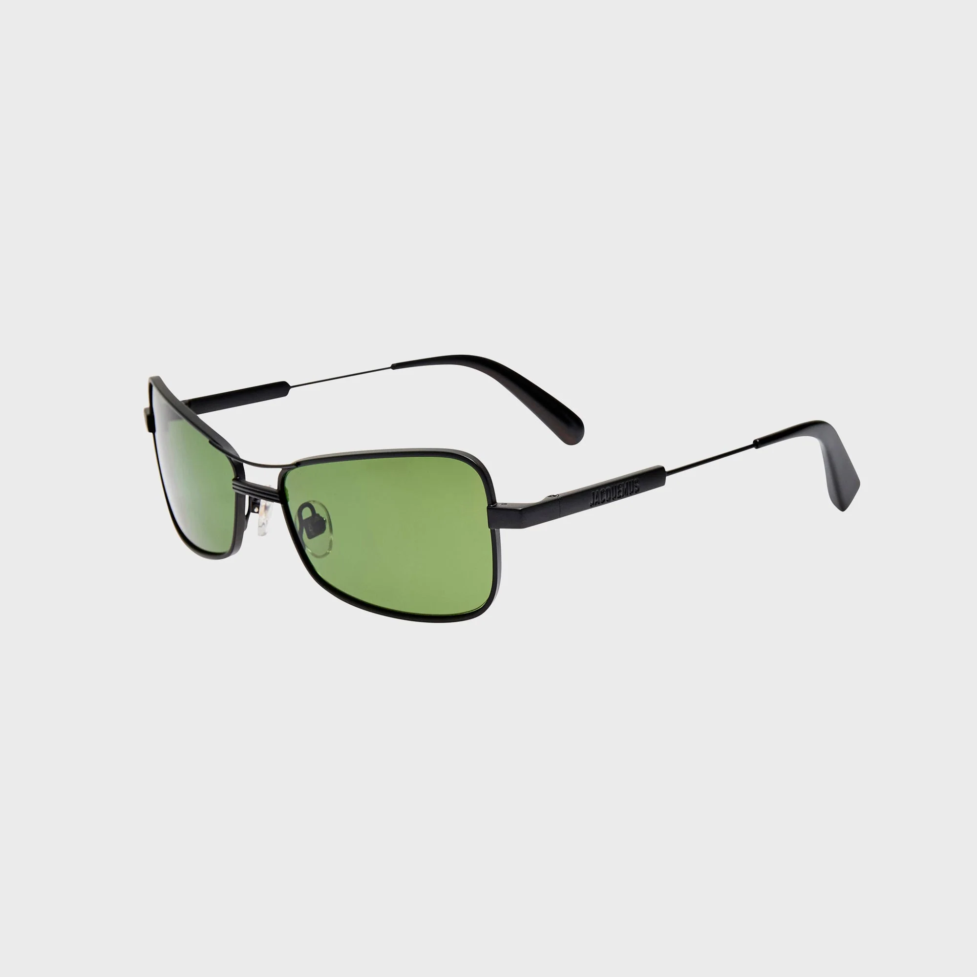 Jacquemus Statzione Sunglasses - Black / Green - Image 2