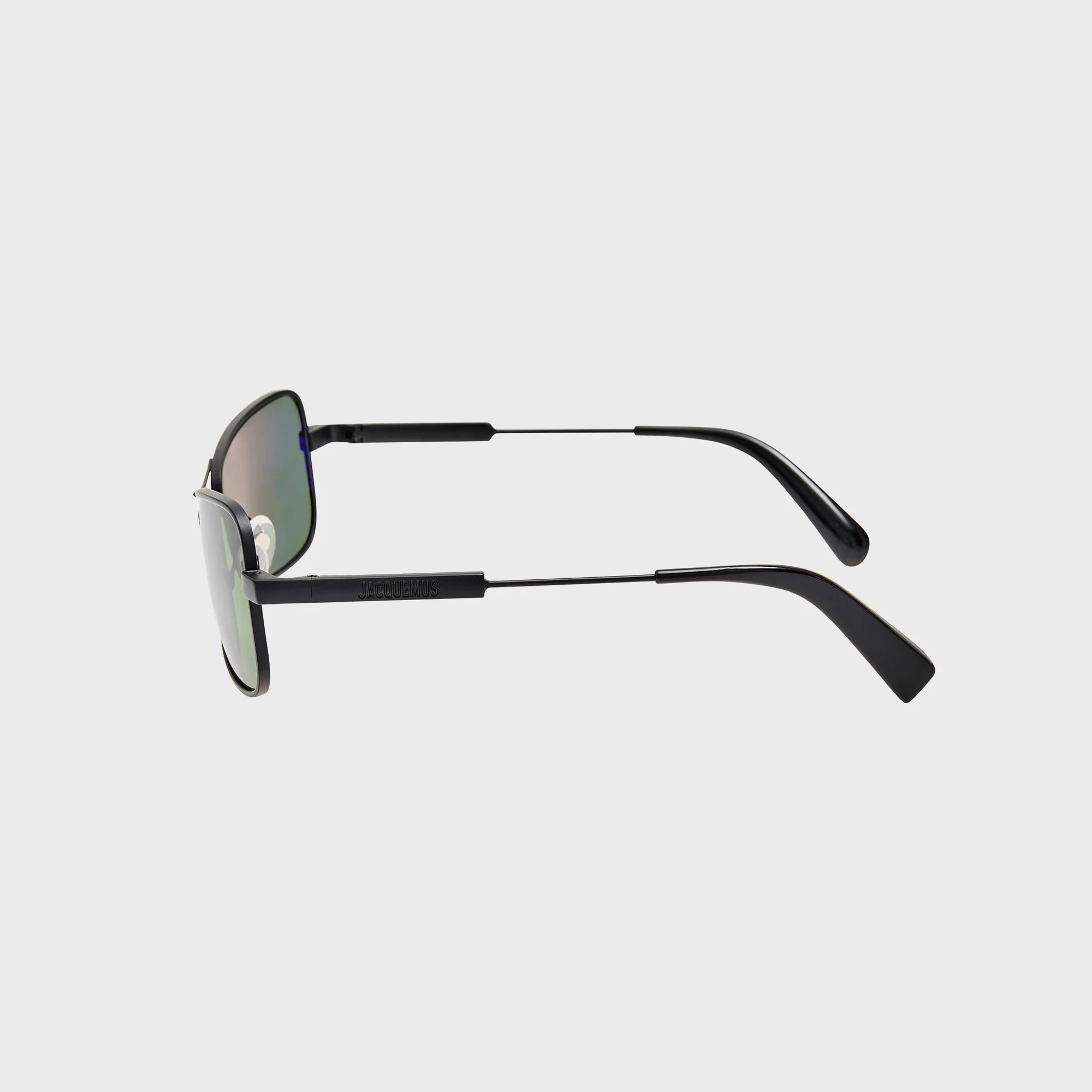 Jacquemus Statzione Sunglasses - Black / Green - Image 3