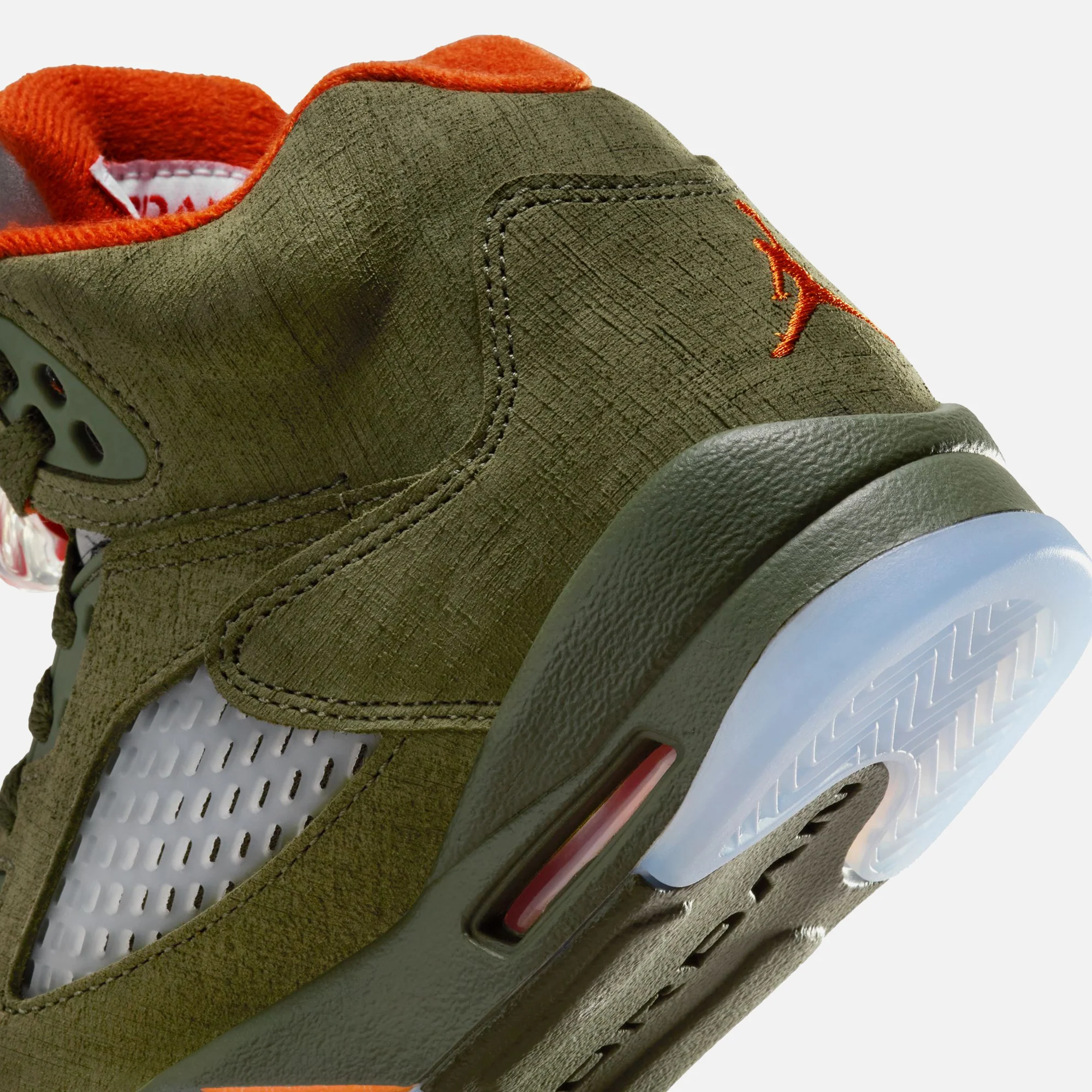 Jordan GS Air Jordan 5 Retro - Army Olive / Solar Orange - Image 8