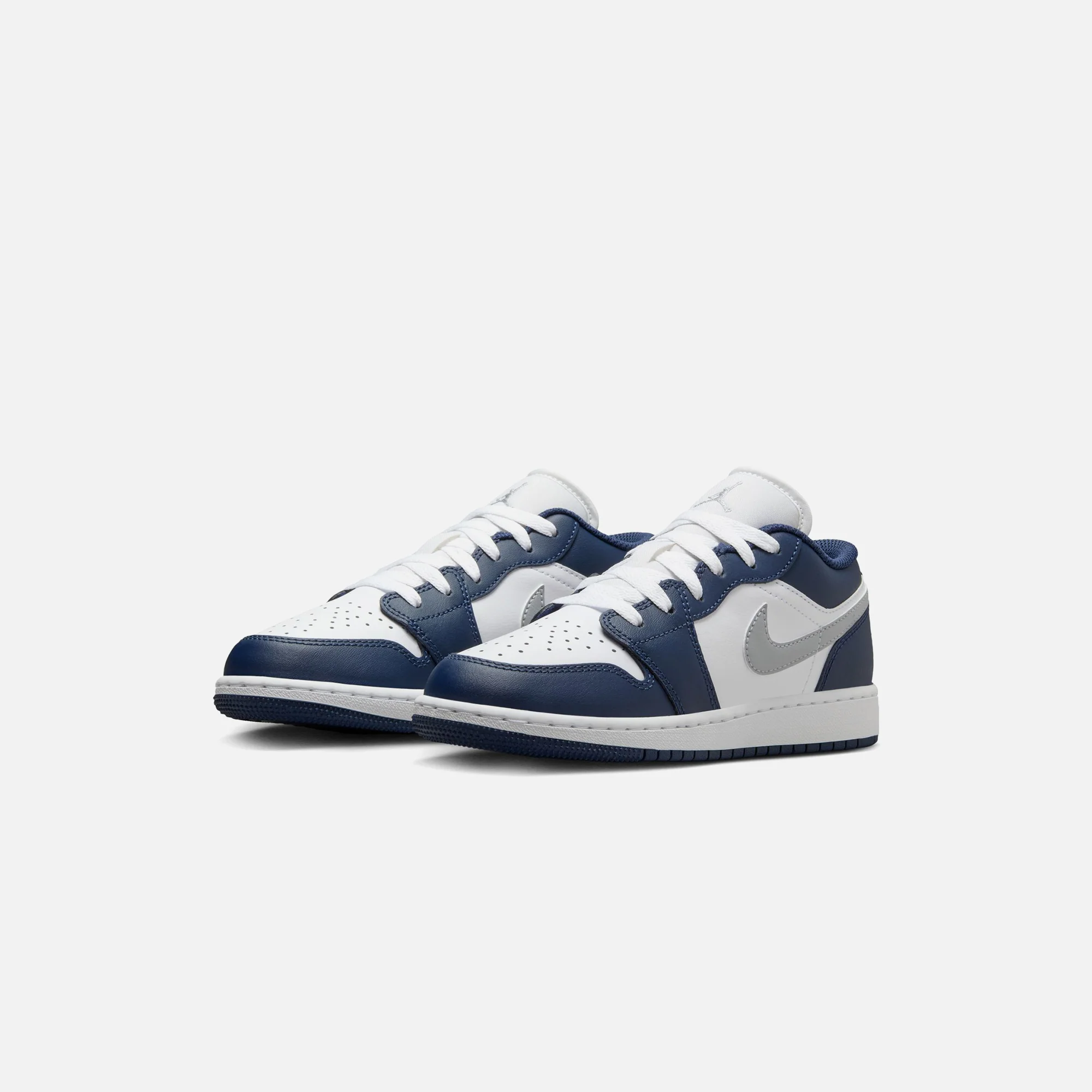 Jordan GS Air Jordan 1 Low - White / Wolf Grey Midnight - Image 2