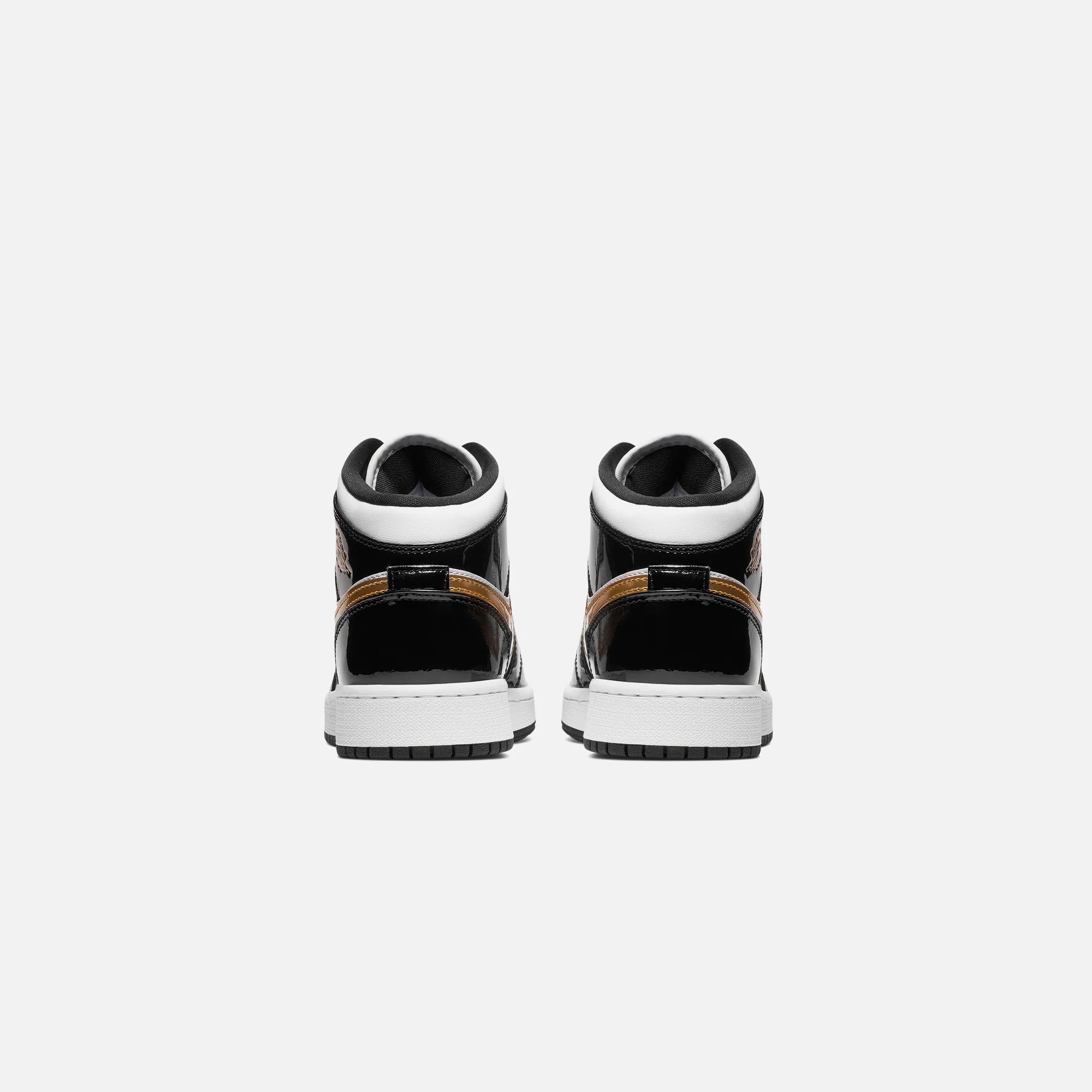 Nike GS Air Jordan 1 Mid SE - Black / Metallic Gold / White - Image 5
