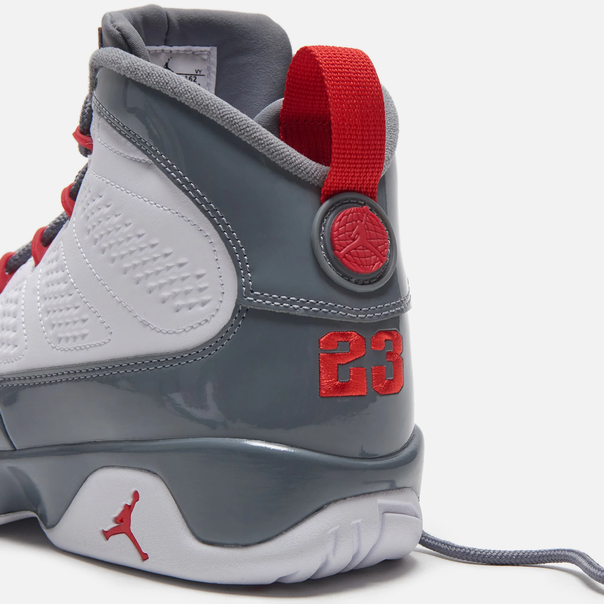 Nike Air Jordan 9 Retro - White / Fire Red / Cool Grey - Image 7
