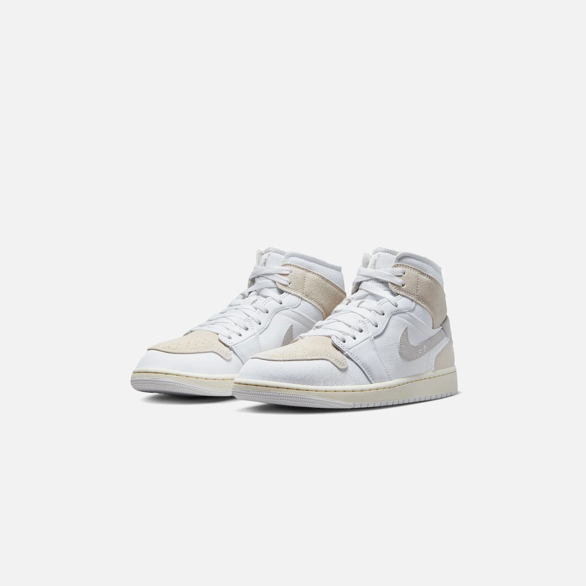 Nike Air Jordan 1 Mid SE - White / Tech Grey / Sail / Light Orewood Brown - Image 2