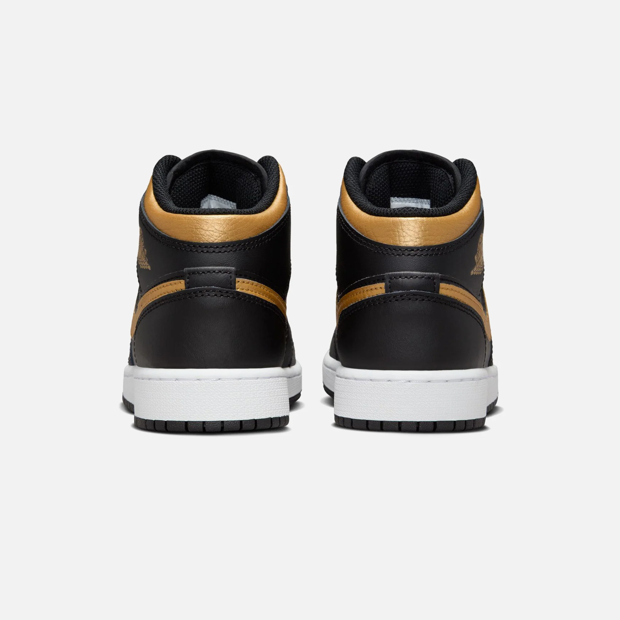 Jordan GS Air Jordan 1 Mid - Black / Metallic Gold / White - Image 5