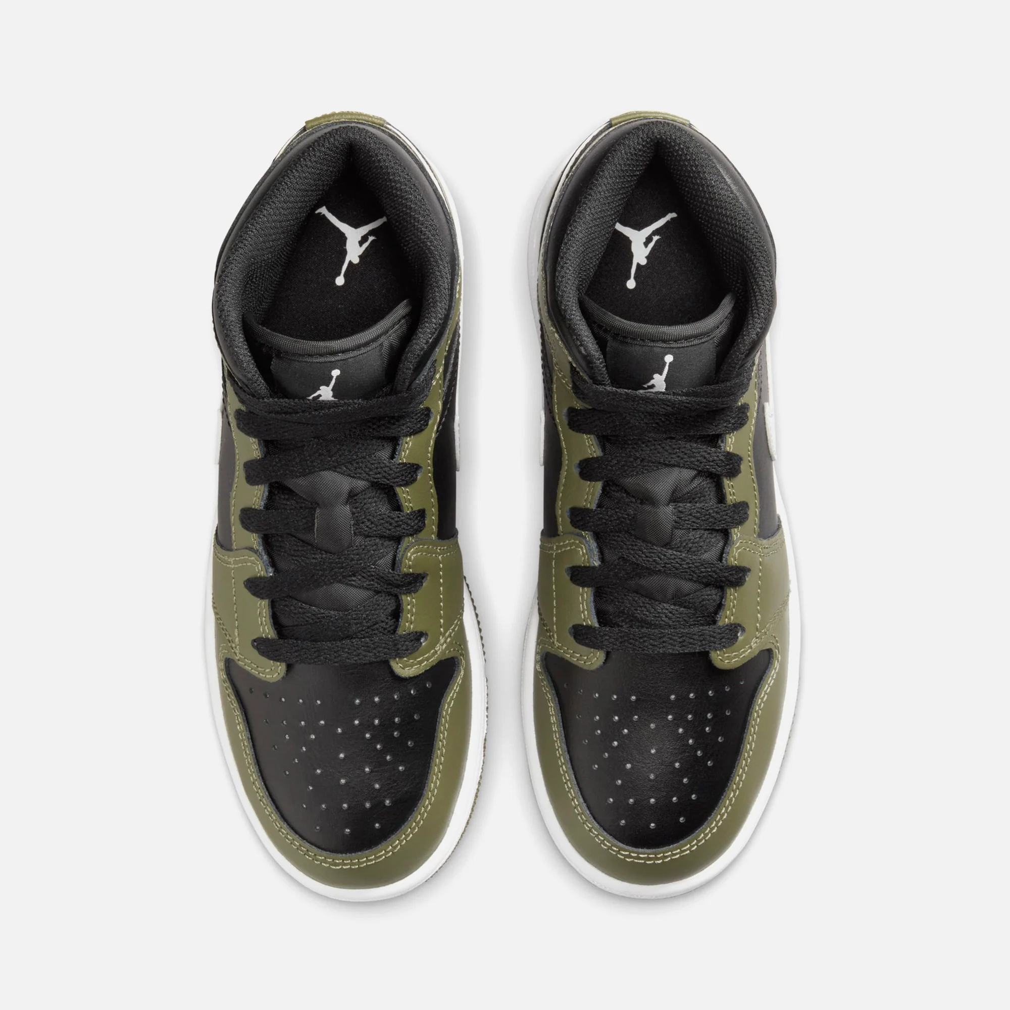 Jordan Air Jordan 1 Mid - Black / White / Medium Olive - Image 4