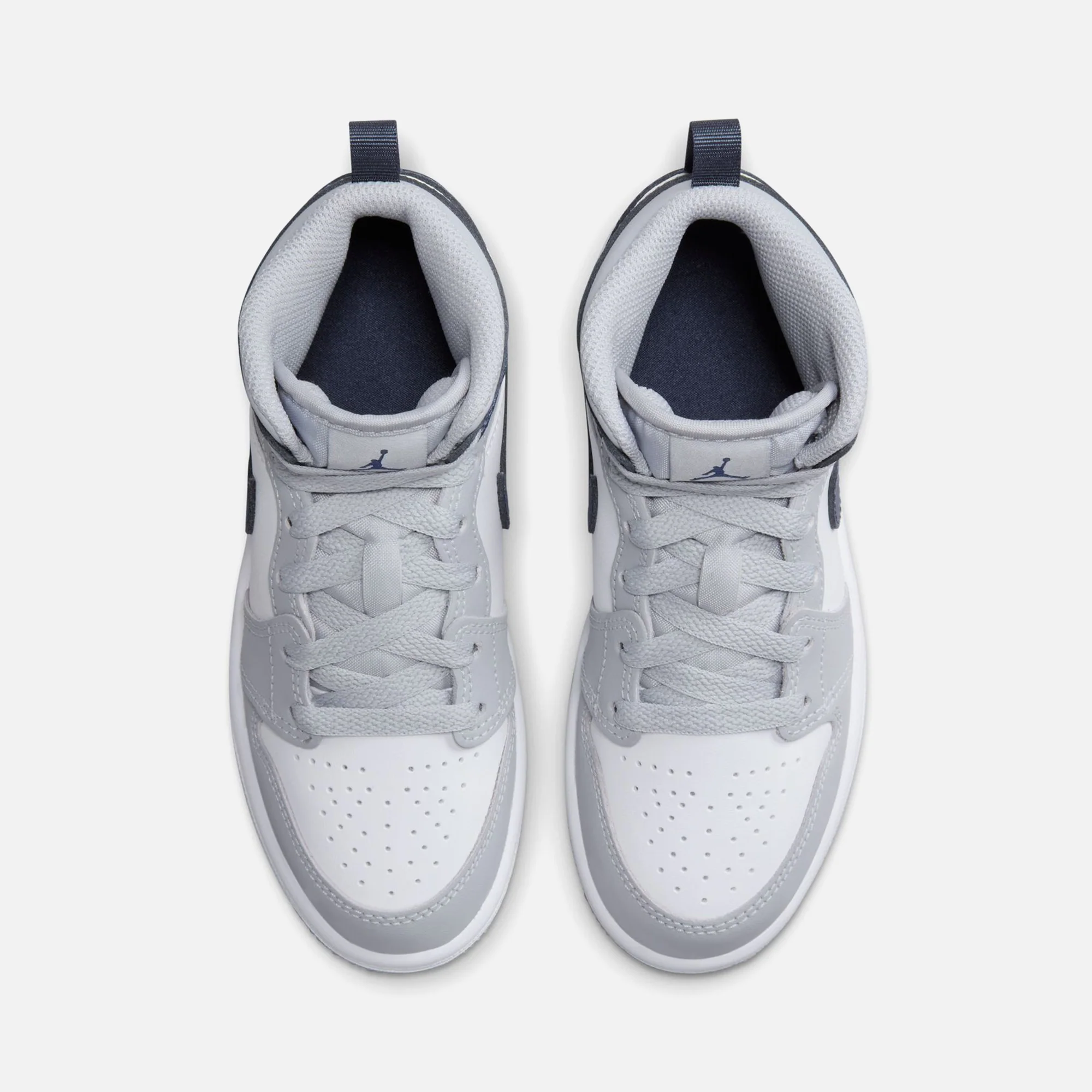 Nike Air Jordan Pre-School Air Jordan 1 Mid - White / Midnight Navy / Wolf Grey - Image 4