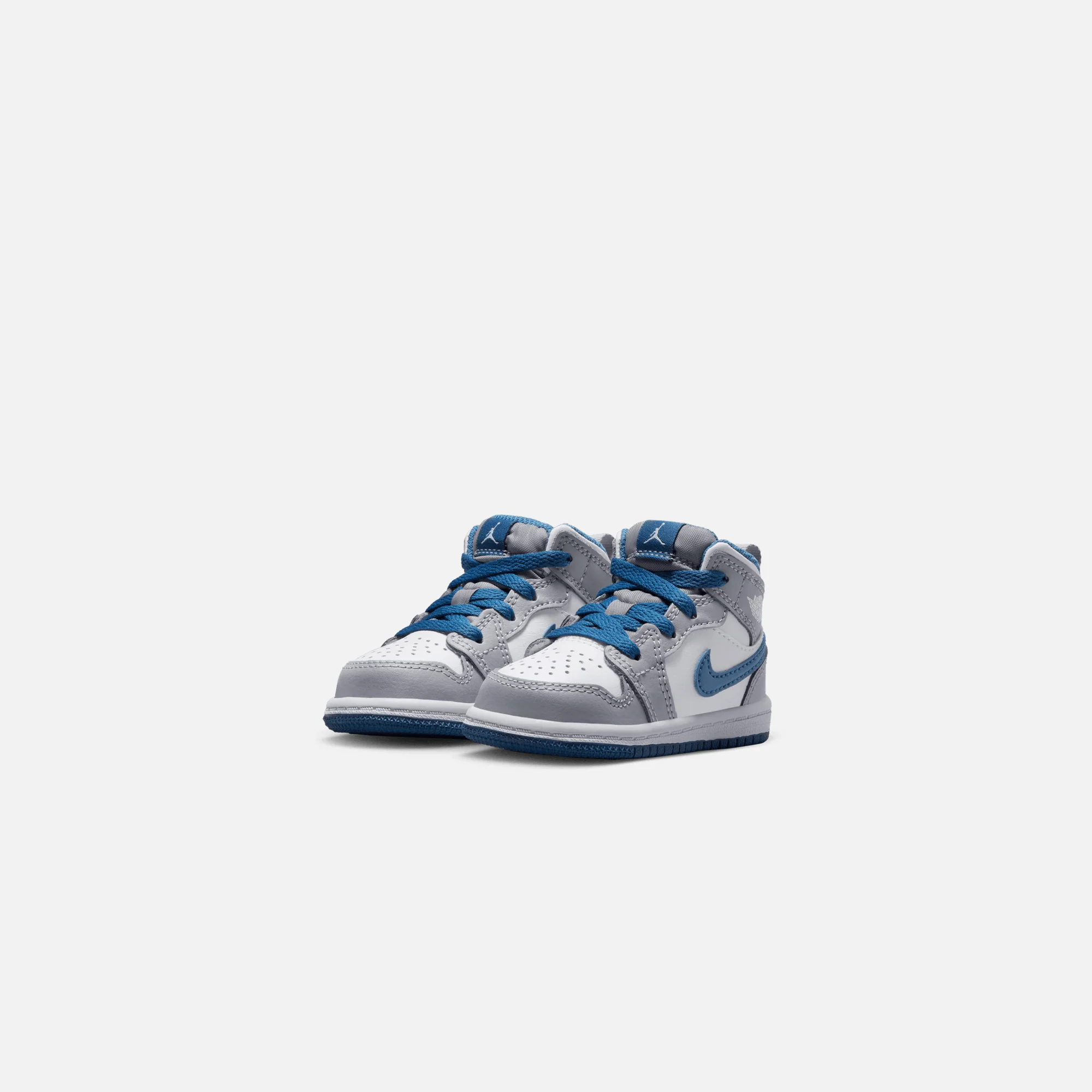 Air Jordan Toddler 1 Mid - Cement Grey / White / True Blue - Image 2