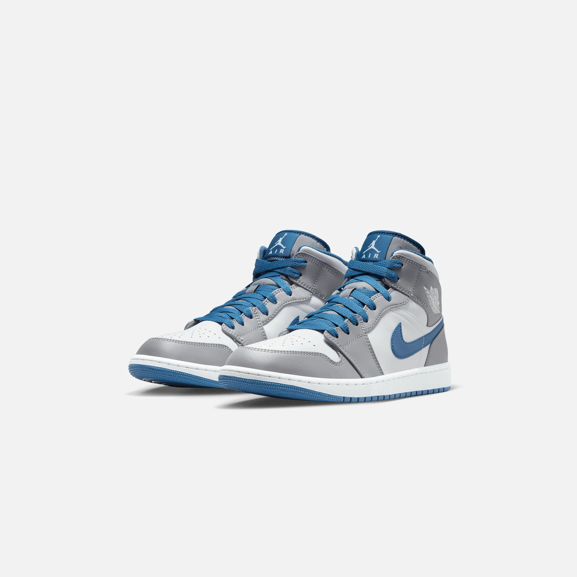 Nike Air Jordan 1 Mid - Cement Grey / White / True Blue - Image 2