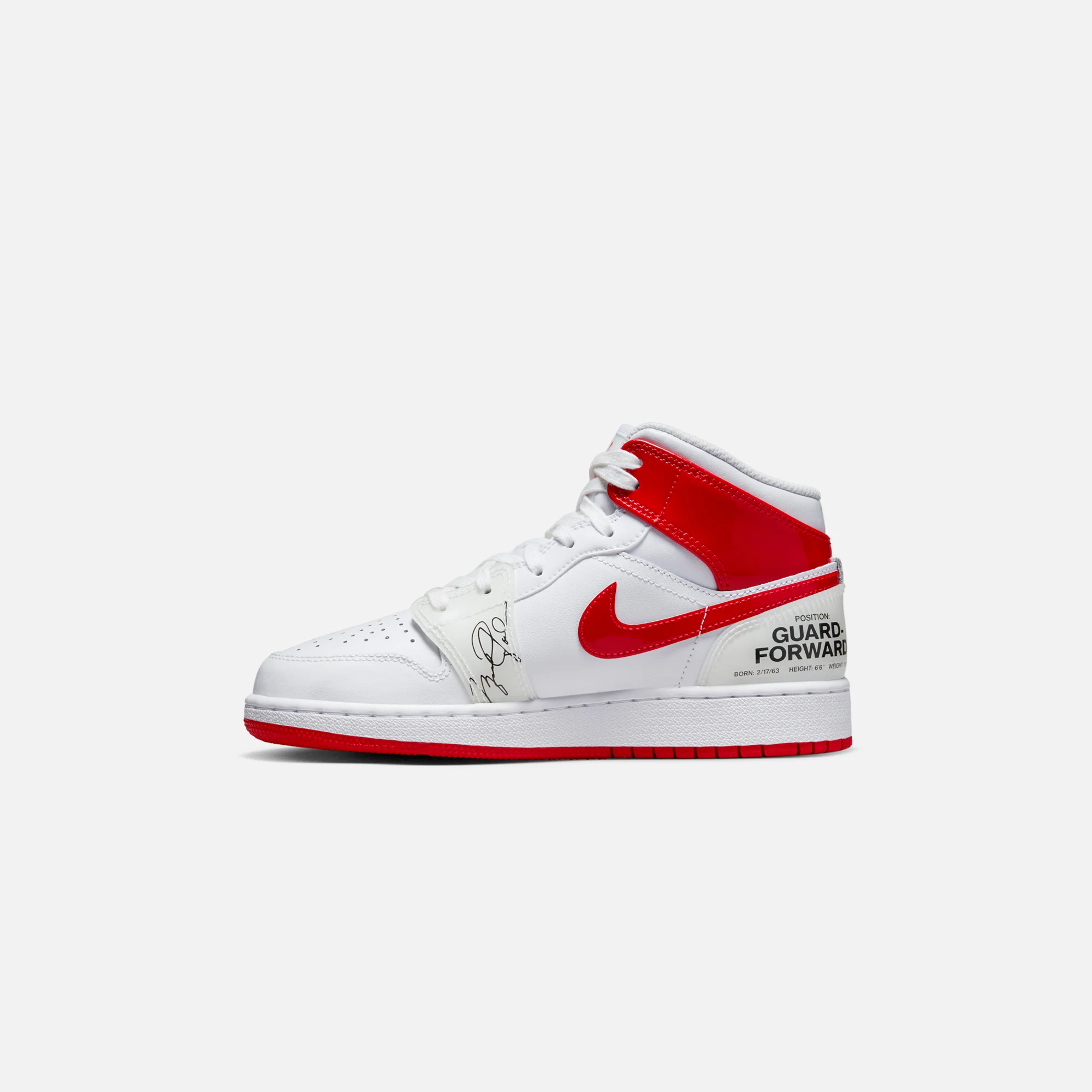 Nike Grade School Air Jordan 1 Mid SS - White / University Red - Image 3