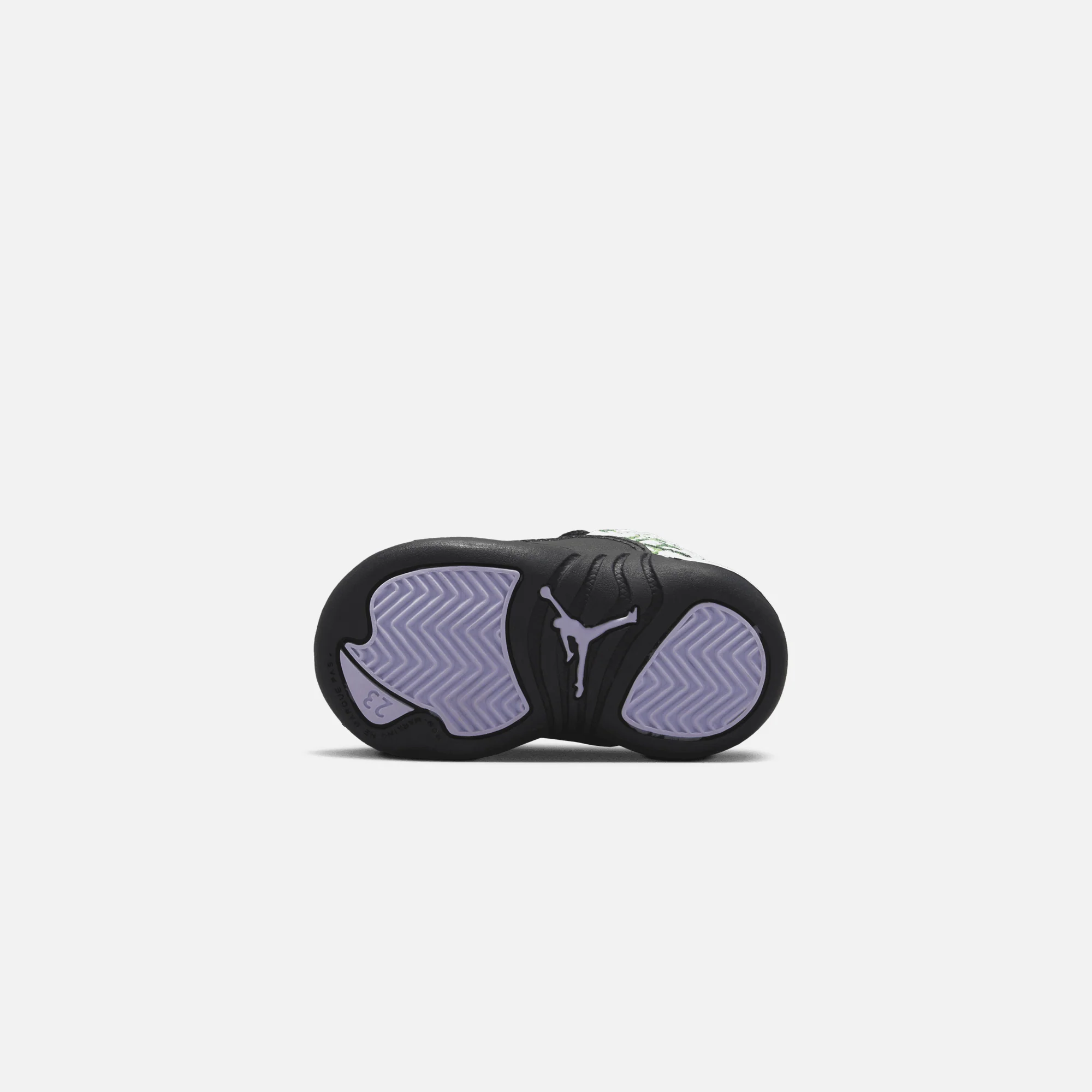 Nike Toddler Air Jordan 12 Retro - White / Black / Vivid Green / Lavender Mist / Team Green - Image 3