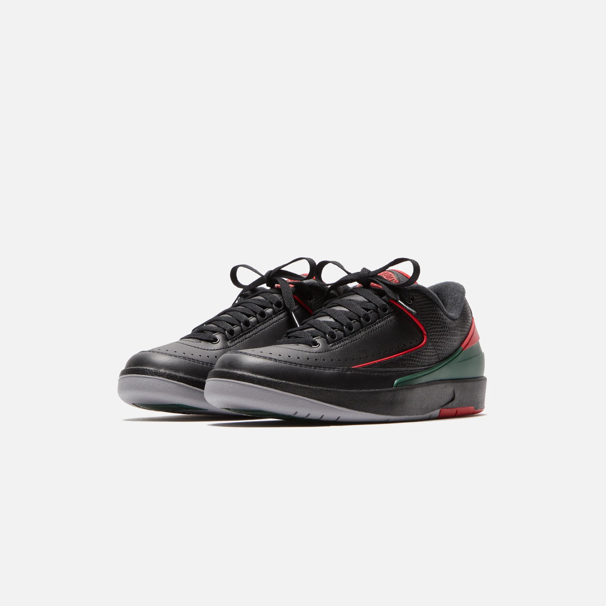 Nike Air Jordan 2 Retro Low - Black / Fire Red / Fire / Cement Grey - Image 2