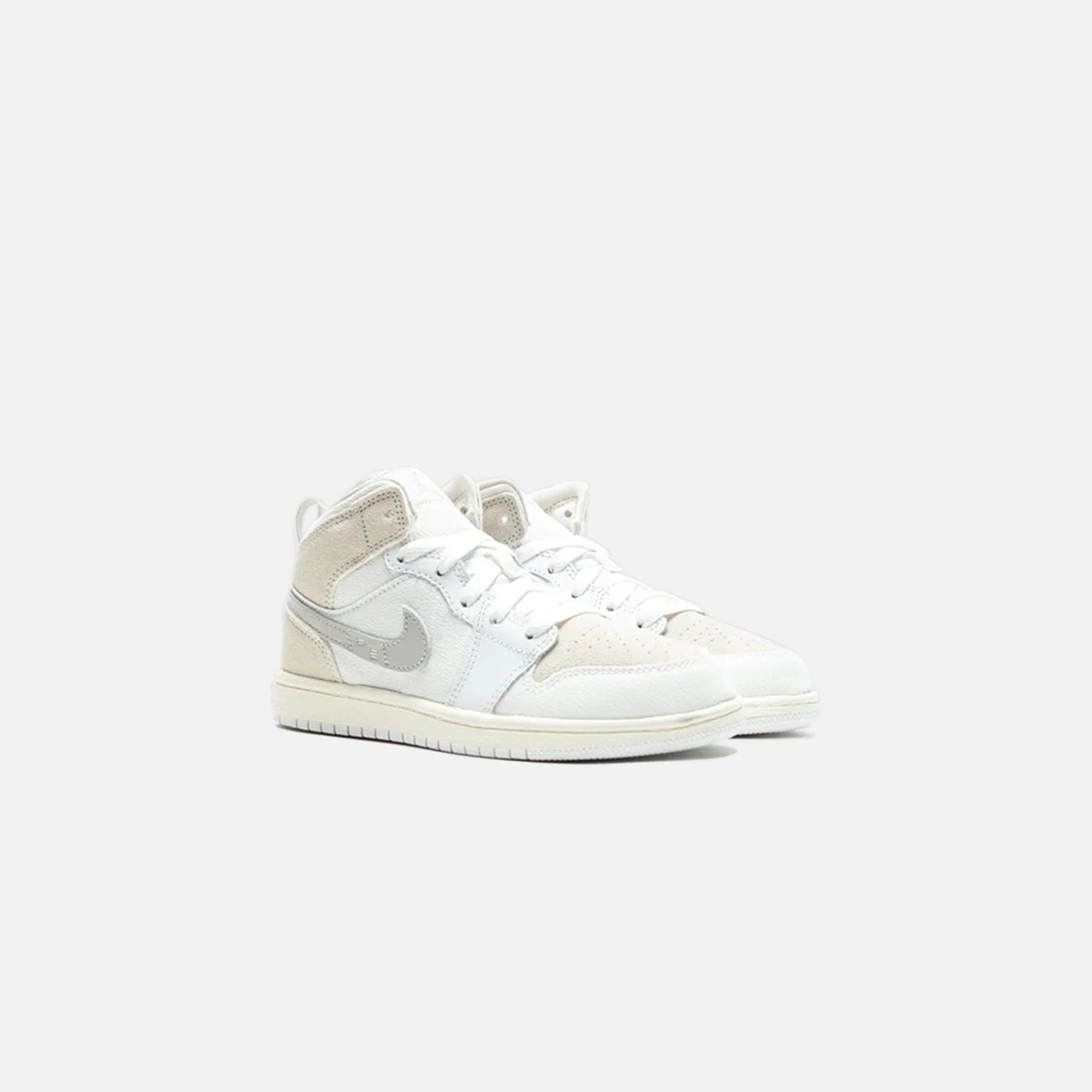 Nike PS Air Jordan 1 Mid SE - Craft White / Light Orewood Brown / Tech Grey / Sail - Image 2