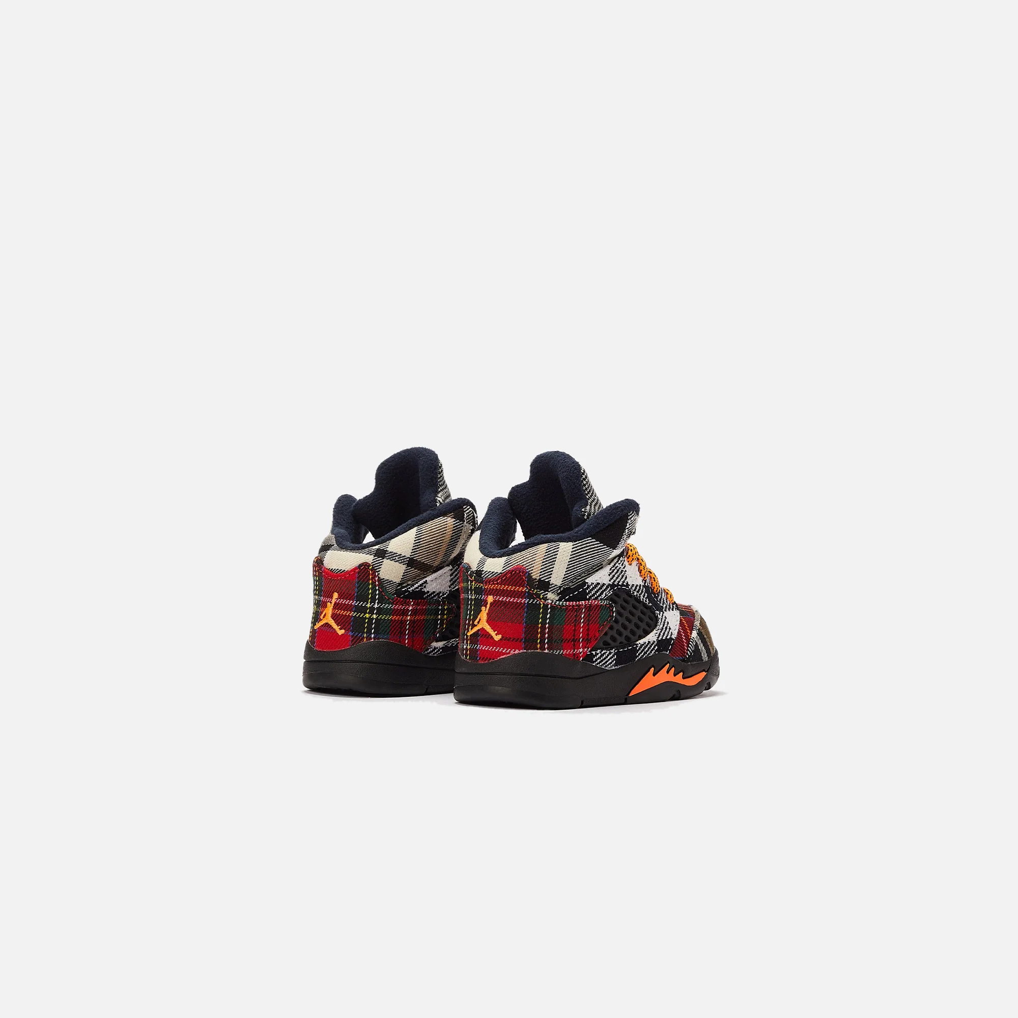 Nike TD Air Jordan 5 Retro Plaid - Black / Dark Obsidian / Total Orange - Image 3
