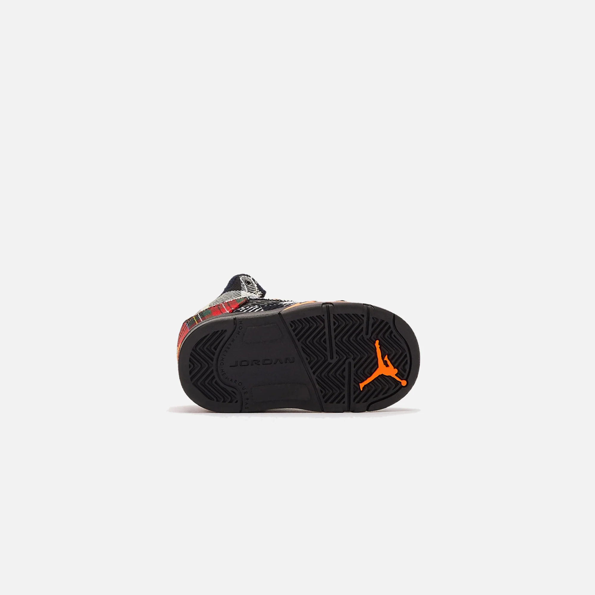 Nike TD Air Jordan 5 Retro Plaid - Black / Dark Obsidian / Total Orange - Image 5