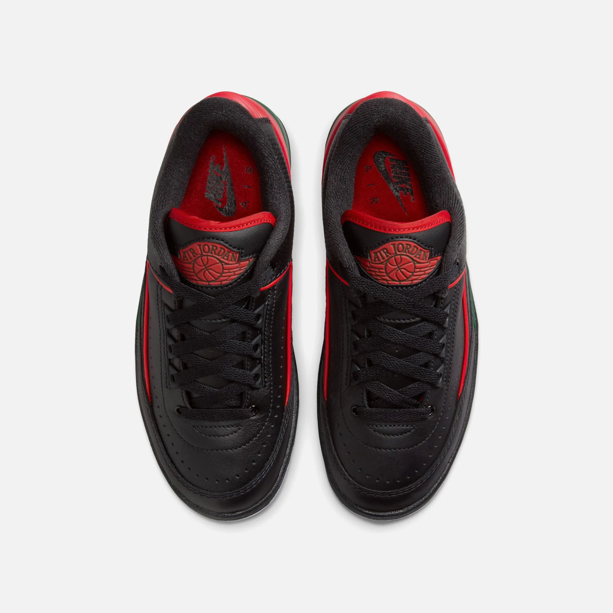 Nike Grade School Air Jordan 2 Retro Low - Black / Fire Red / Fir / Cement Grey - Image 6
