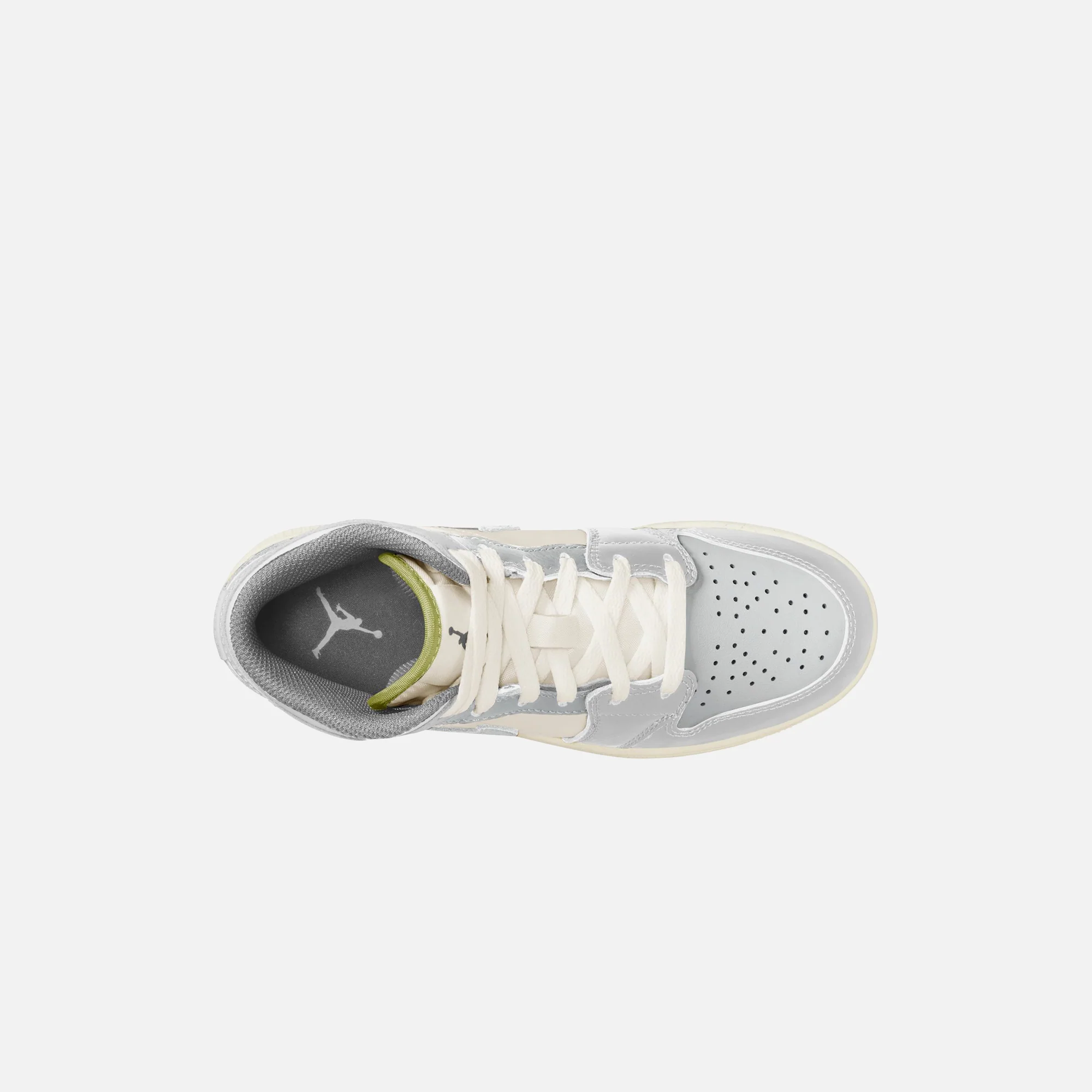 Jordan GS Air Jordan 1 Mid SE - White / Sail / Neutral Grey / Oxidized Green - Image 4