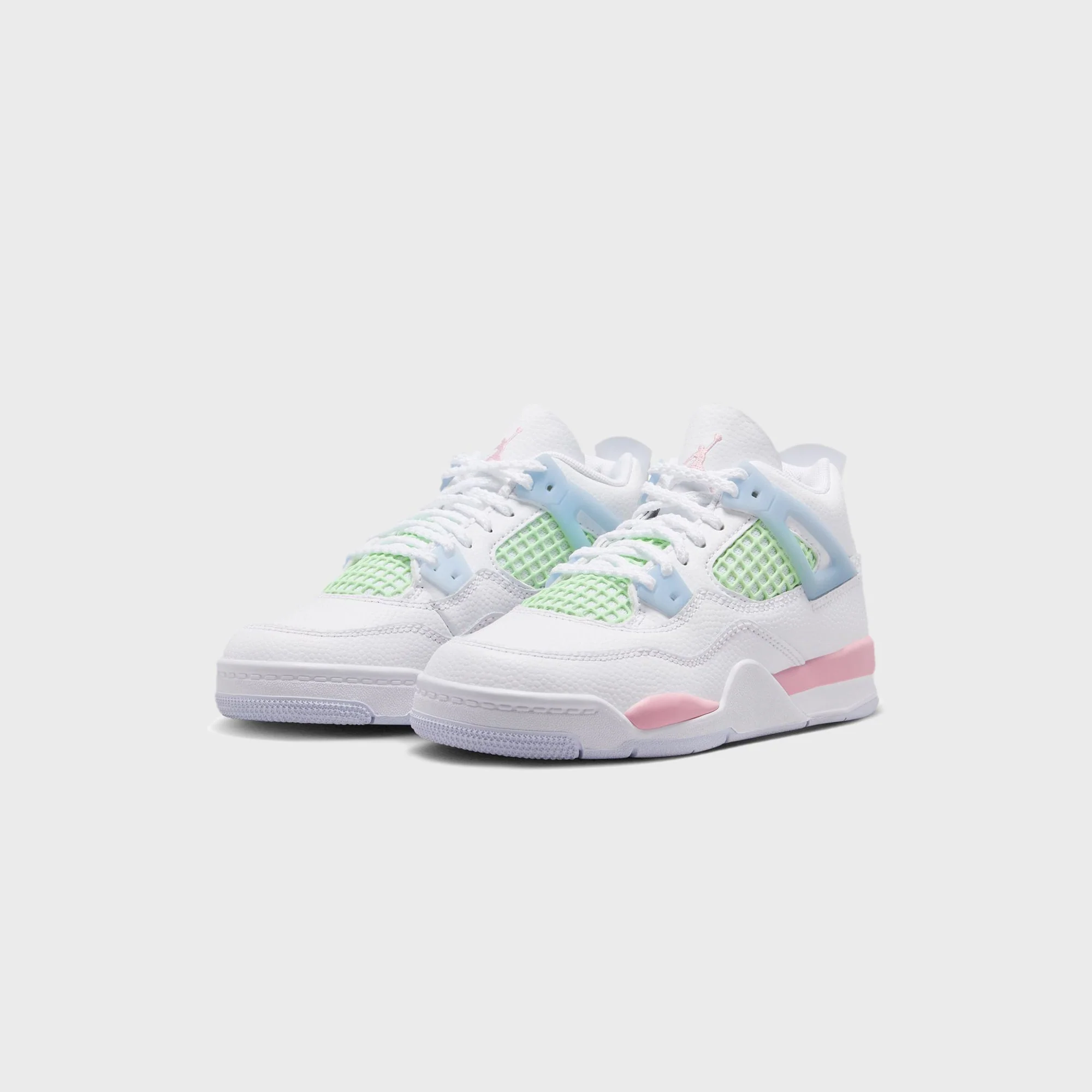 Nike PS Air Jordan 4 Retro - White / Half Blue / Vapor Green / Medium Soft Pink - Image 3