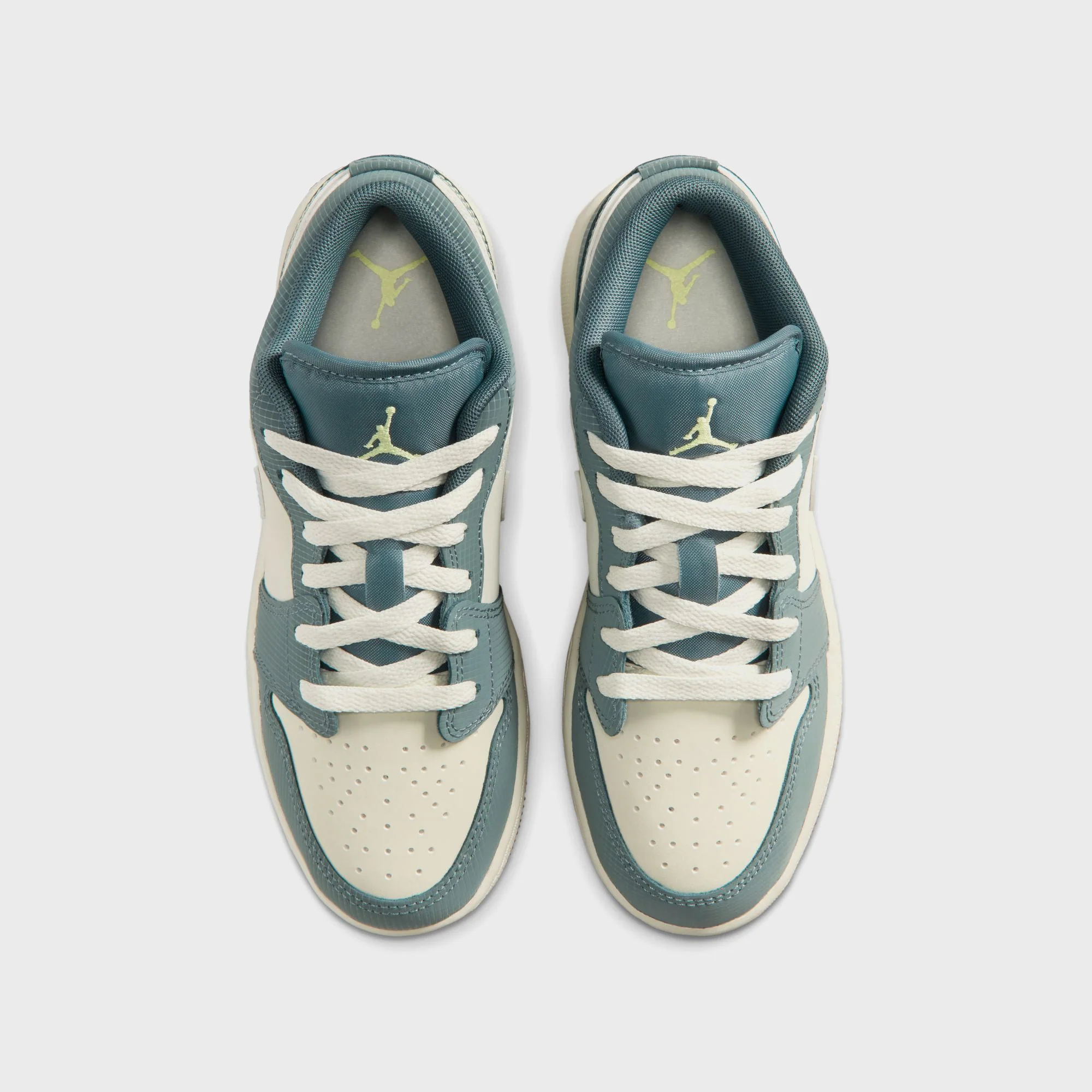 Jordan GS Air Jordan 1 Low SE - Sea Glass / Hasta / Gum Medium Brown / Light Lemon Twist - Image 4