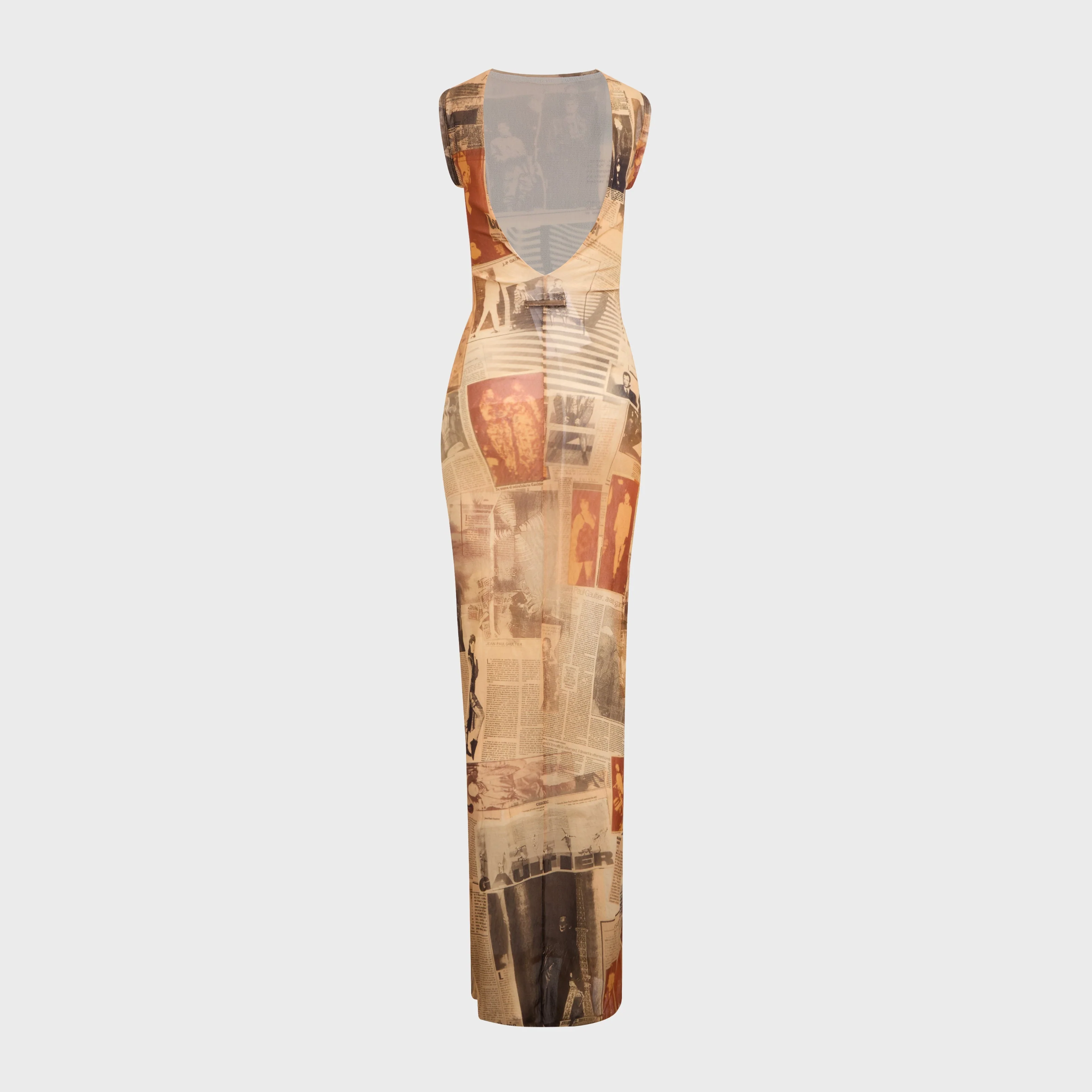 Jean Paul Gaultier Mesh High Neck Open Back Long Dress - Printed Journal - Image 2