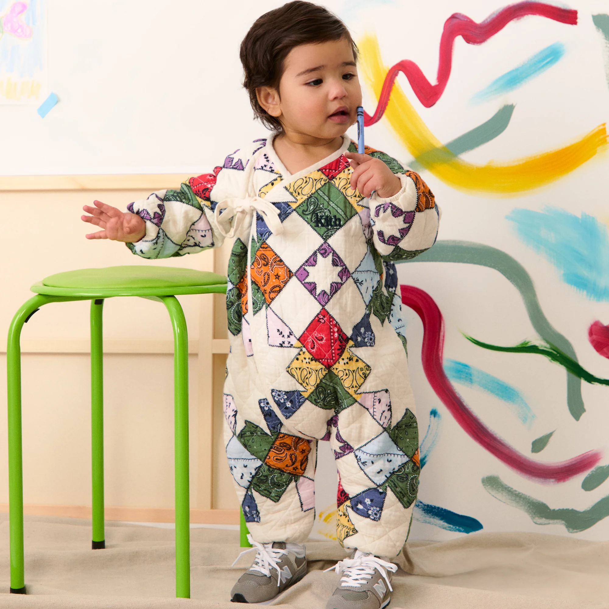 Kith Baby Quilted Patchwork Coverall - Sandrift - Image 2