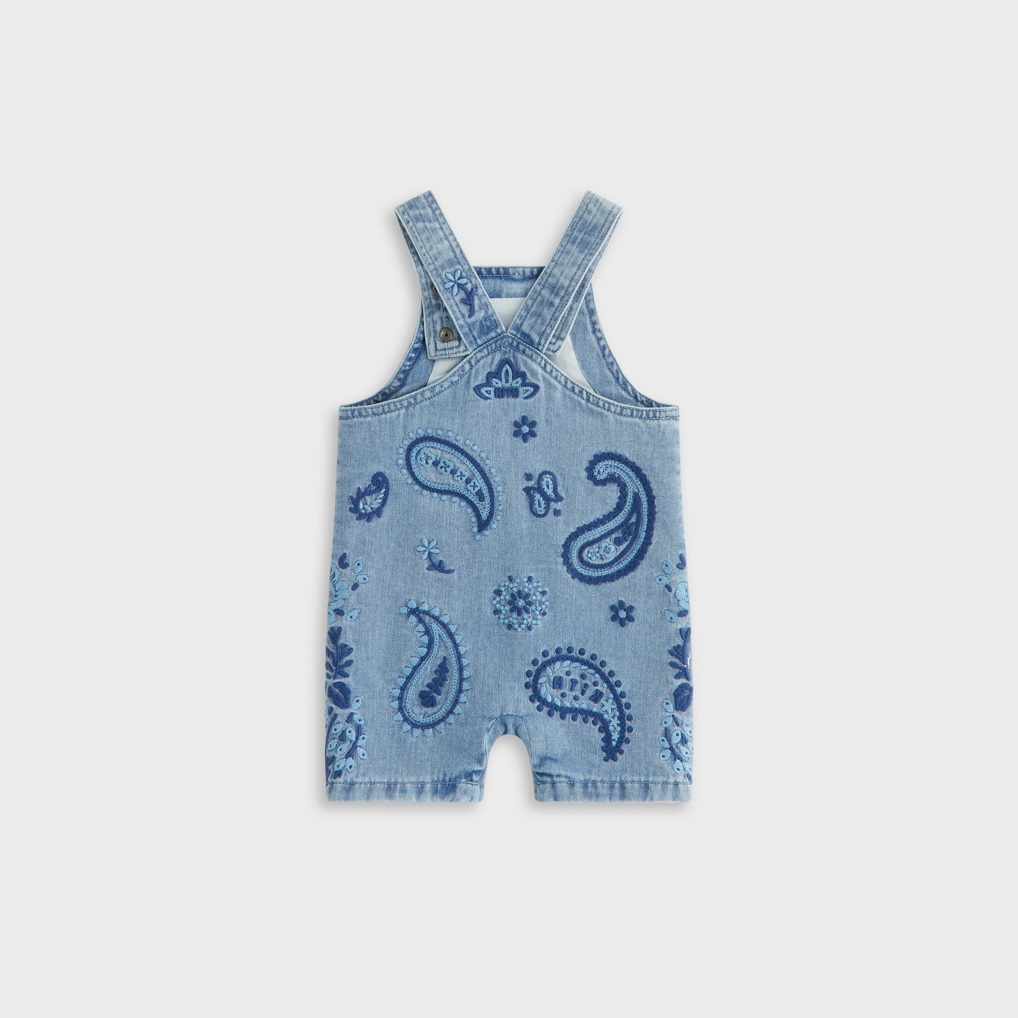 Kith Baby Floral Paisley Chambray Shortall - Kent Light Wash - Image 3