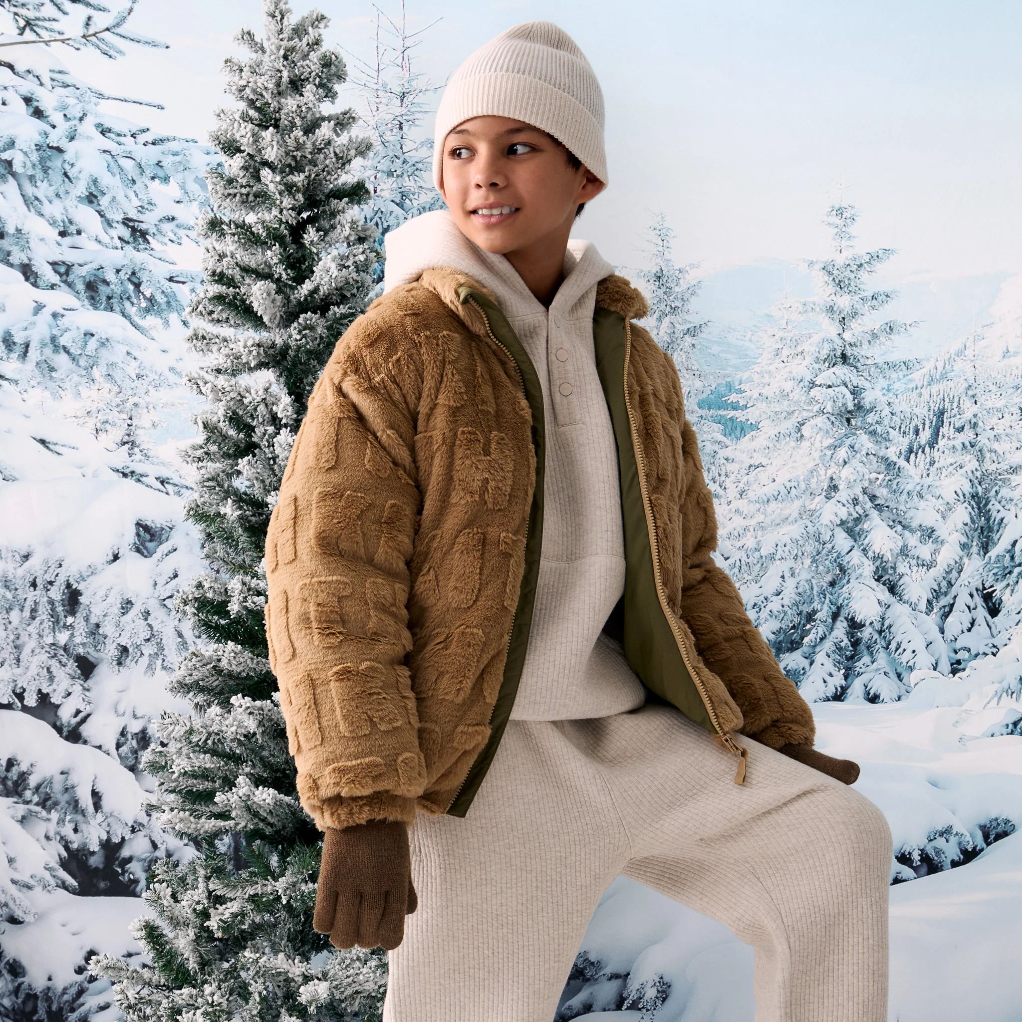Kith Kids Monogram Faux Fur Lloyd Jacket - Shea - Image 2