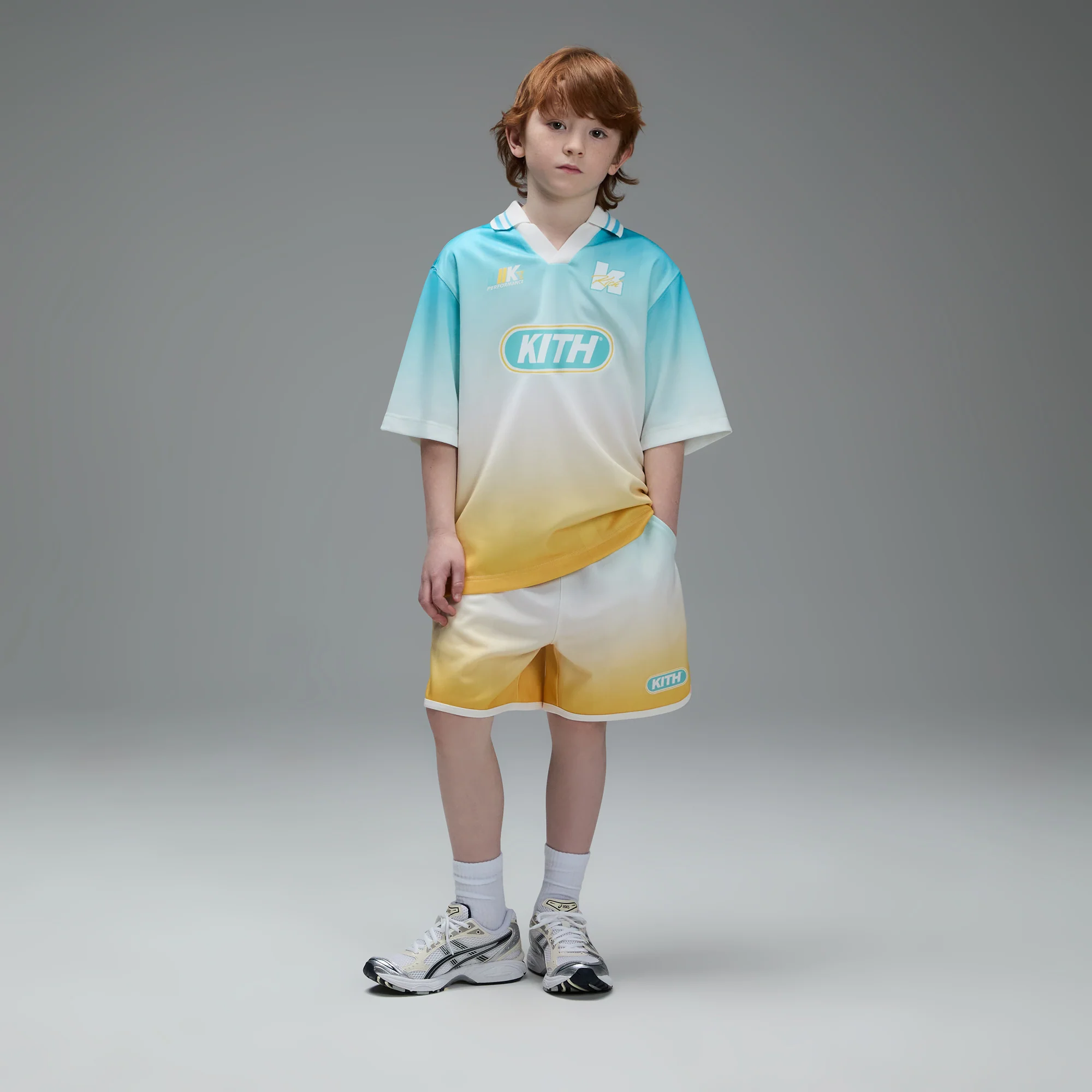 Kith Kids Gradient Soccer Polo - Dusty Aqua - Image 3