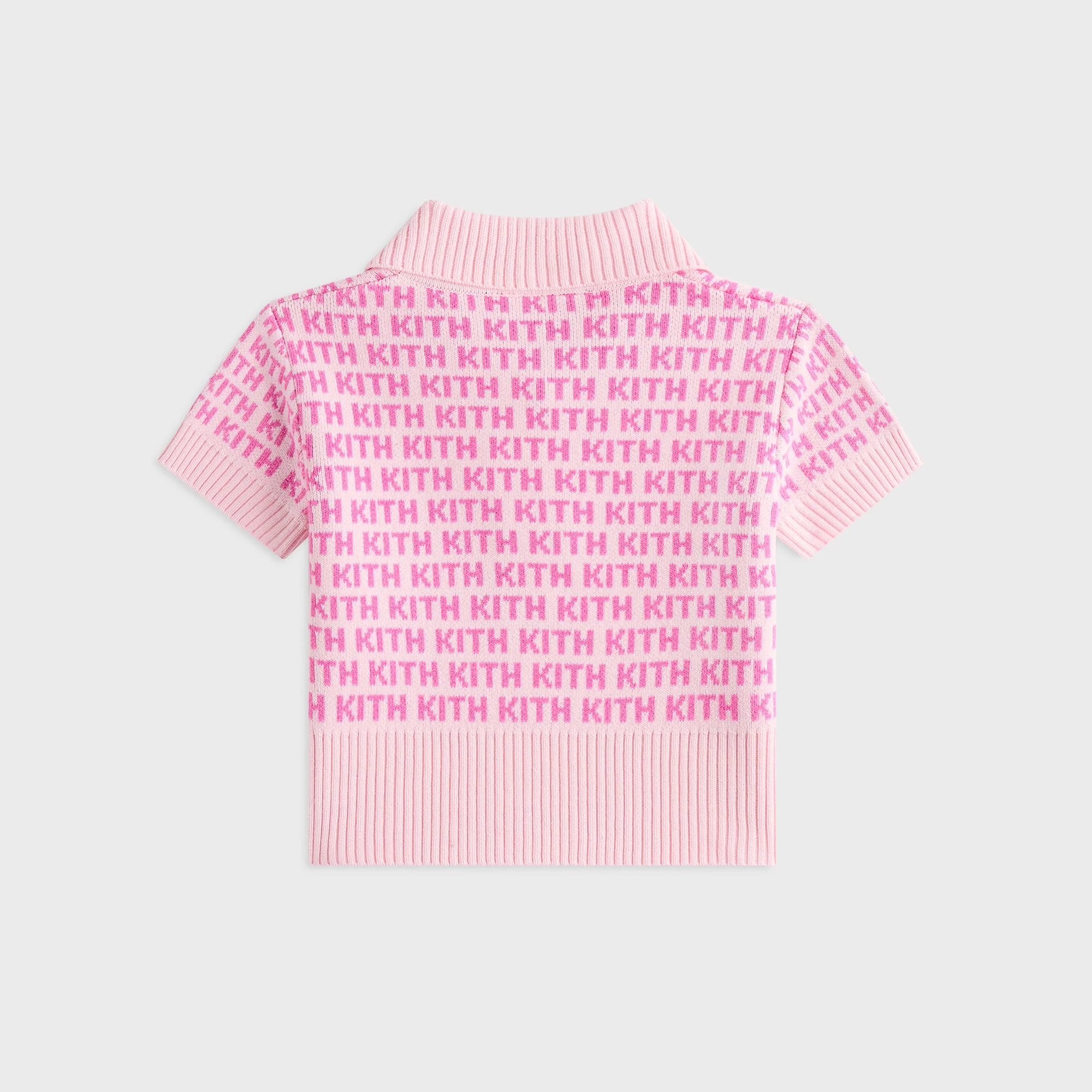 Kith Kids Cropped Monogram Jacquard Teagan Polo - Bubble - Image 3