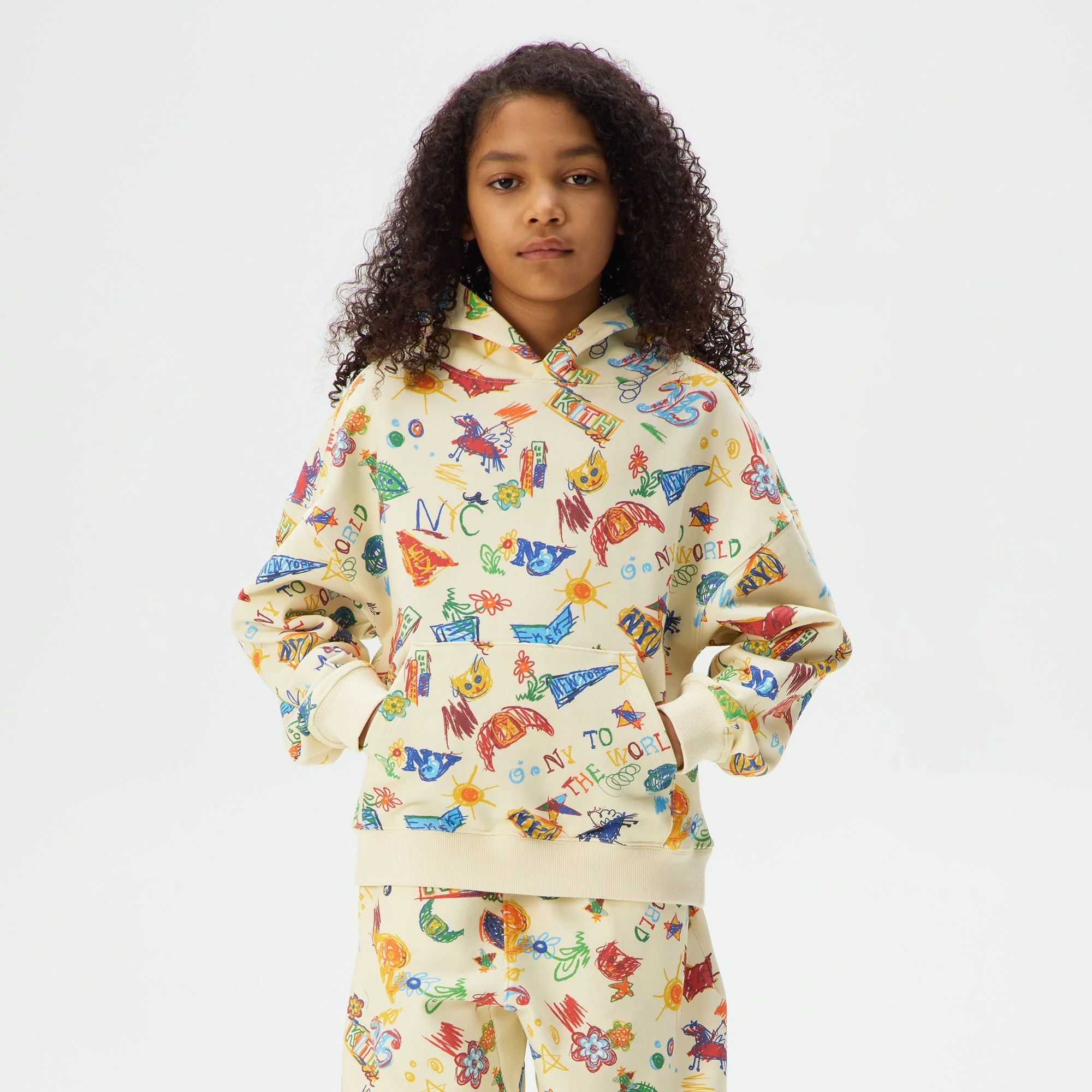 Kith Kids NY Sketchbook Nelson Hoodie - Sandrift - Image 2