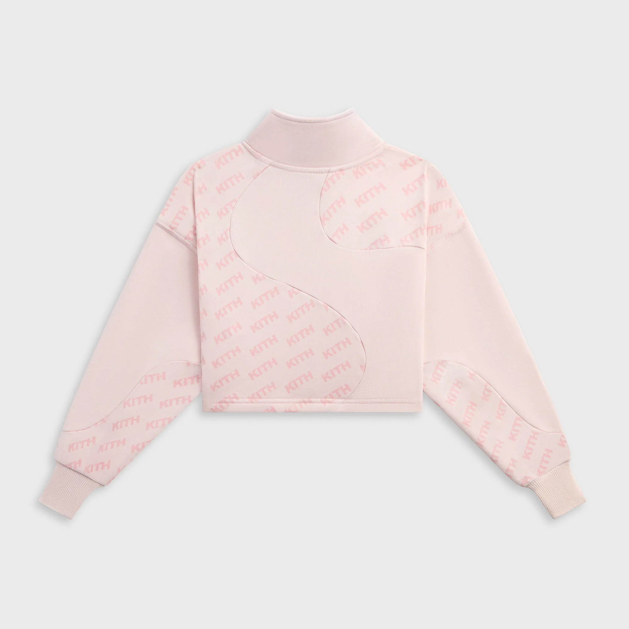 Kith Kids Blocked Monogram Cropped Jasper Quarter Zip - Perennial - Image 3