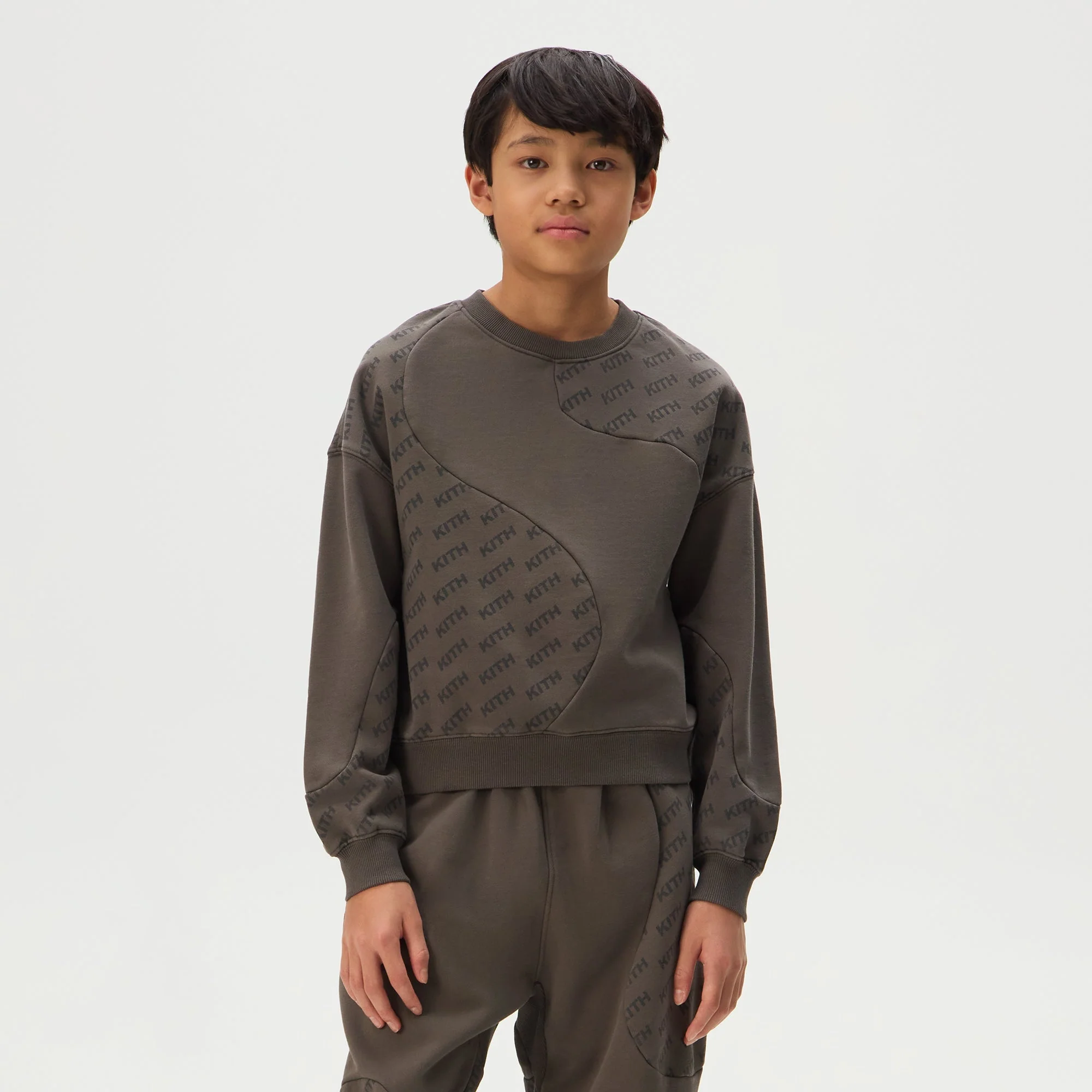 Kith Kids Blocked Monogram Nelson Sweatshirt - Fuel - Image 2