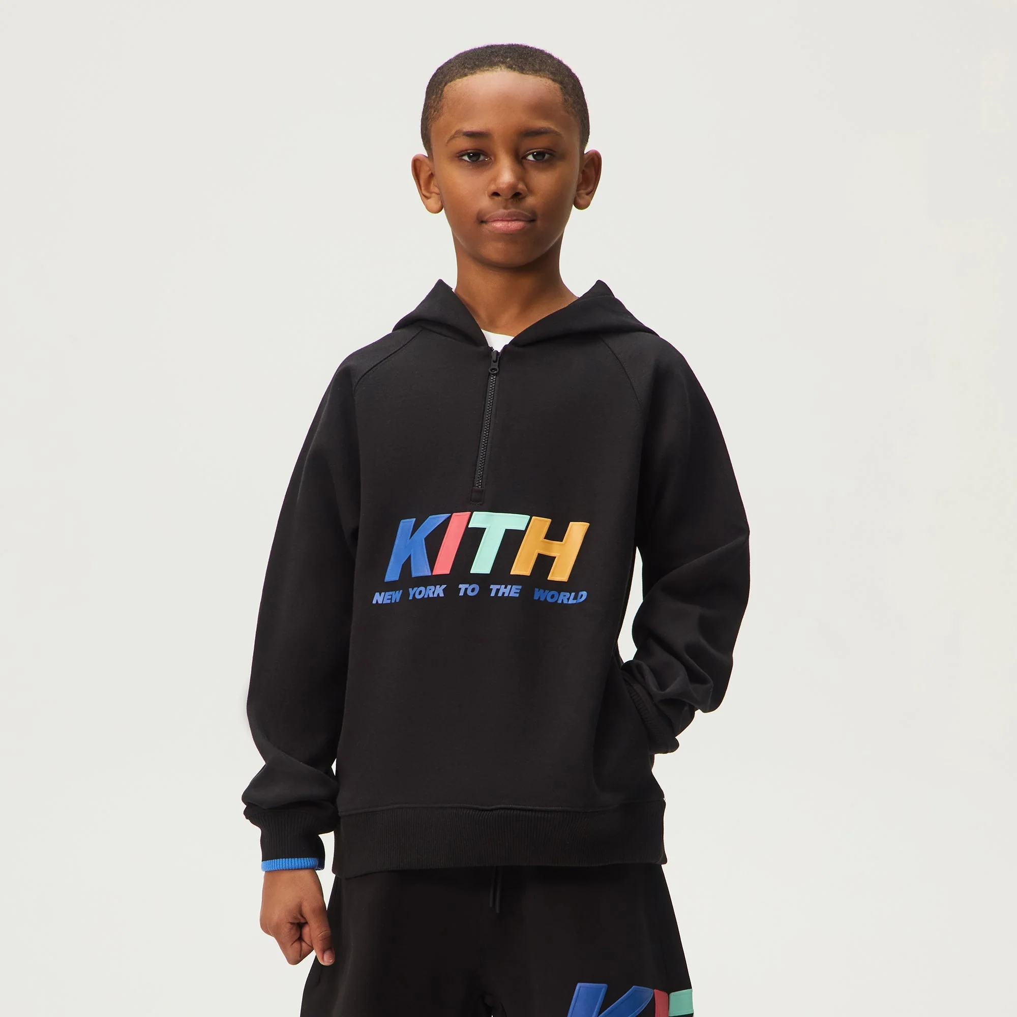 Kith Kids NY Quarter Zip Hoodie - Black - Image 2