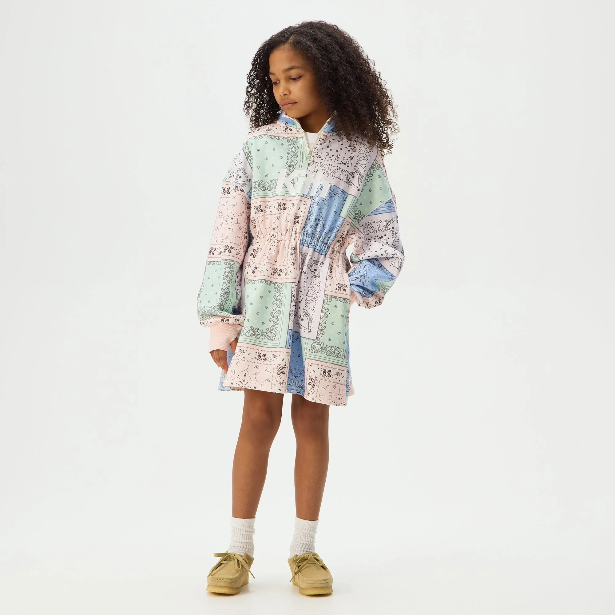 Kith Kids Deconstructed Bandana Nelson Quarter Zip Dress - Perennial - Image 2