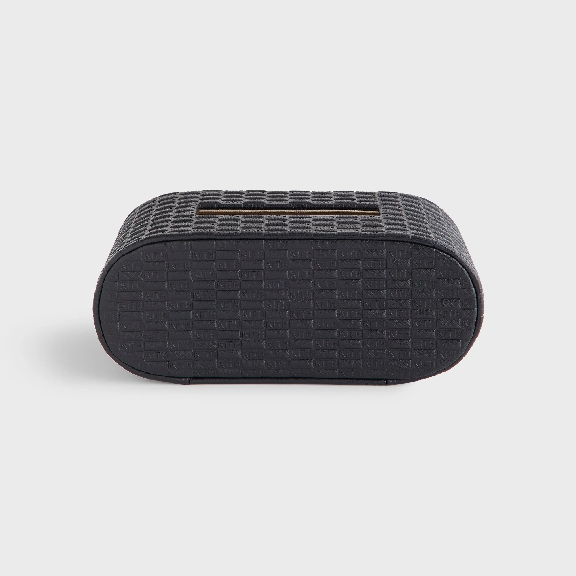 Kith Monogram Saffiano Leather Tissue Box - Black