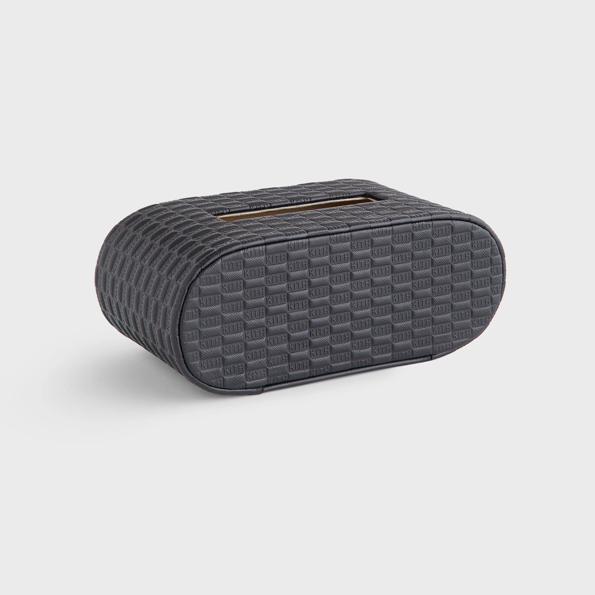 Kith Monogram Saffiano Leather Tissue Box - Black - Image 2