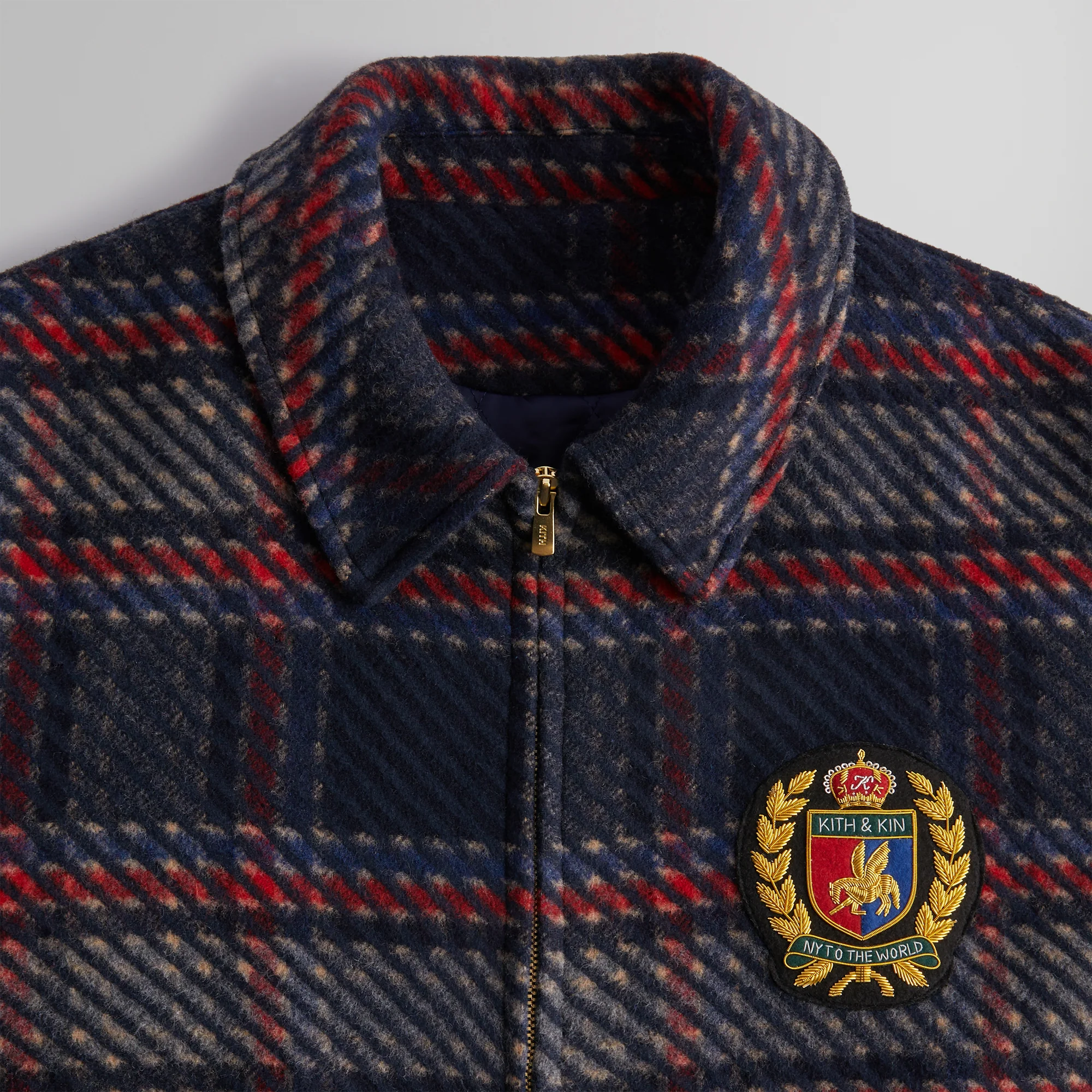 Kith for Bergdorf Goodman Plaid Hawthorne Flight Jacket - Nocturnal - Image 3