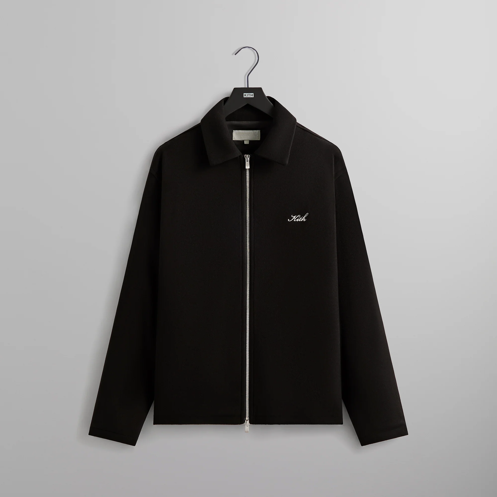 Kith Felted Jersey Lane Coaches Jacket - Black