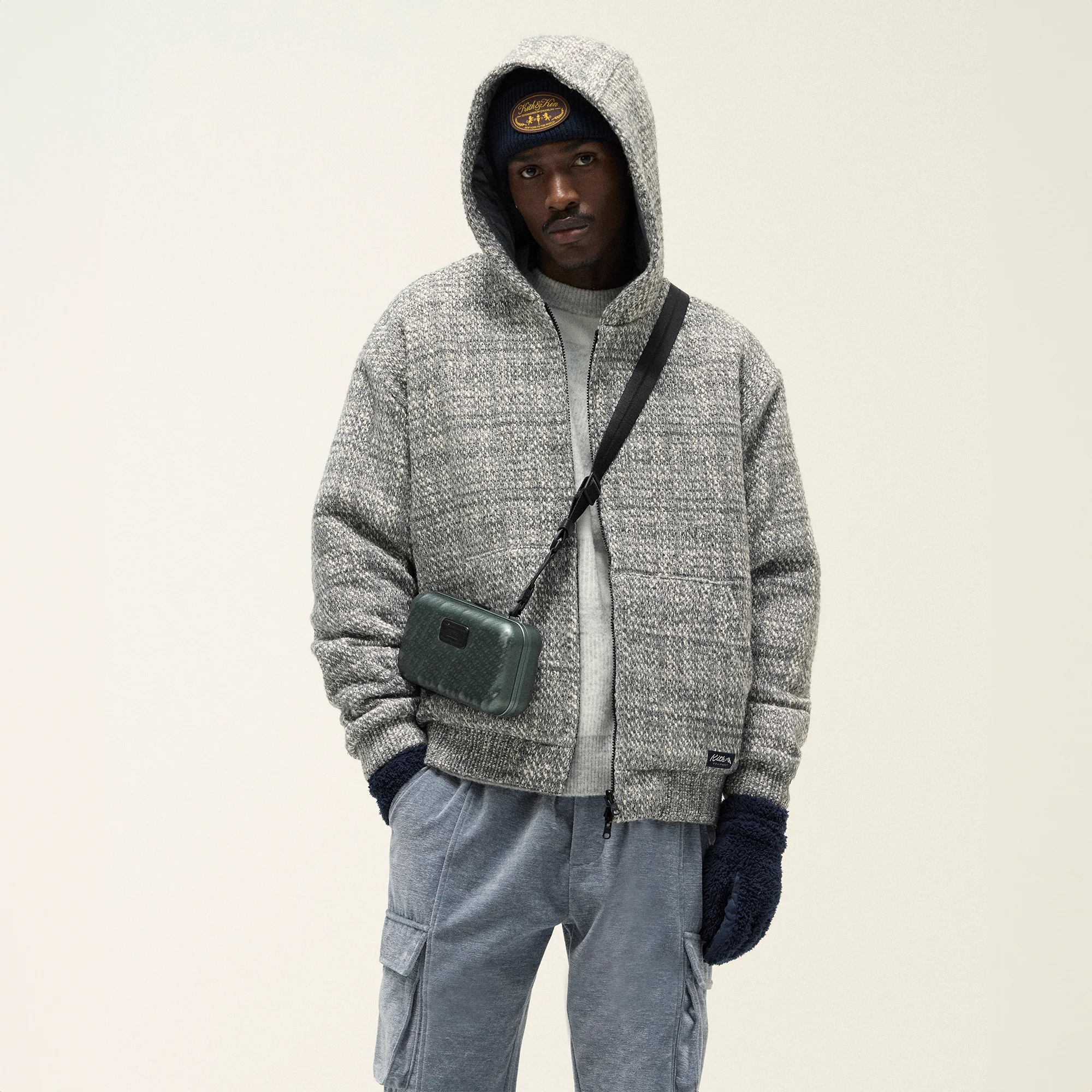 Kith Textured Tweed Sierra Hoodie - Fin - Image 2