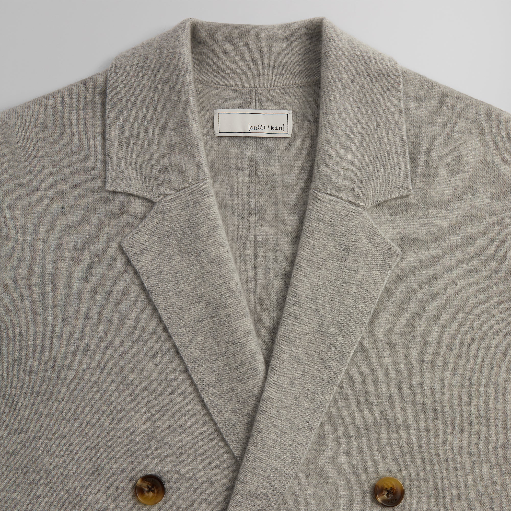 &Kin Cashmere Raya Double Breasted Blazer - Medium Heather Grey - Image 4