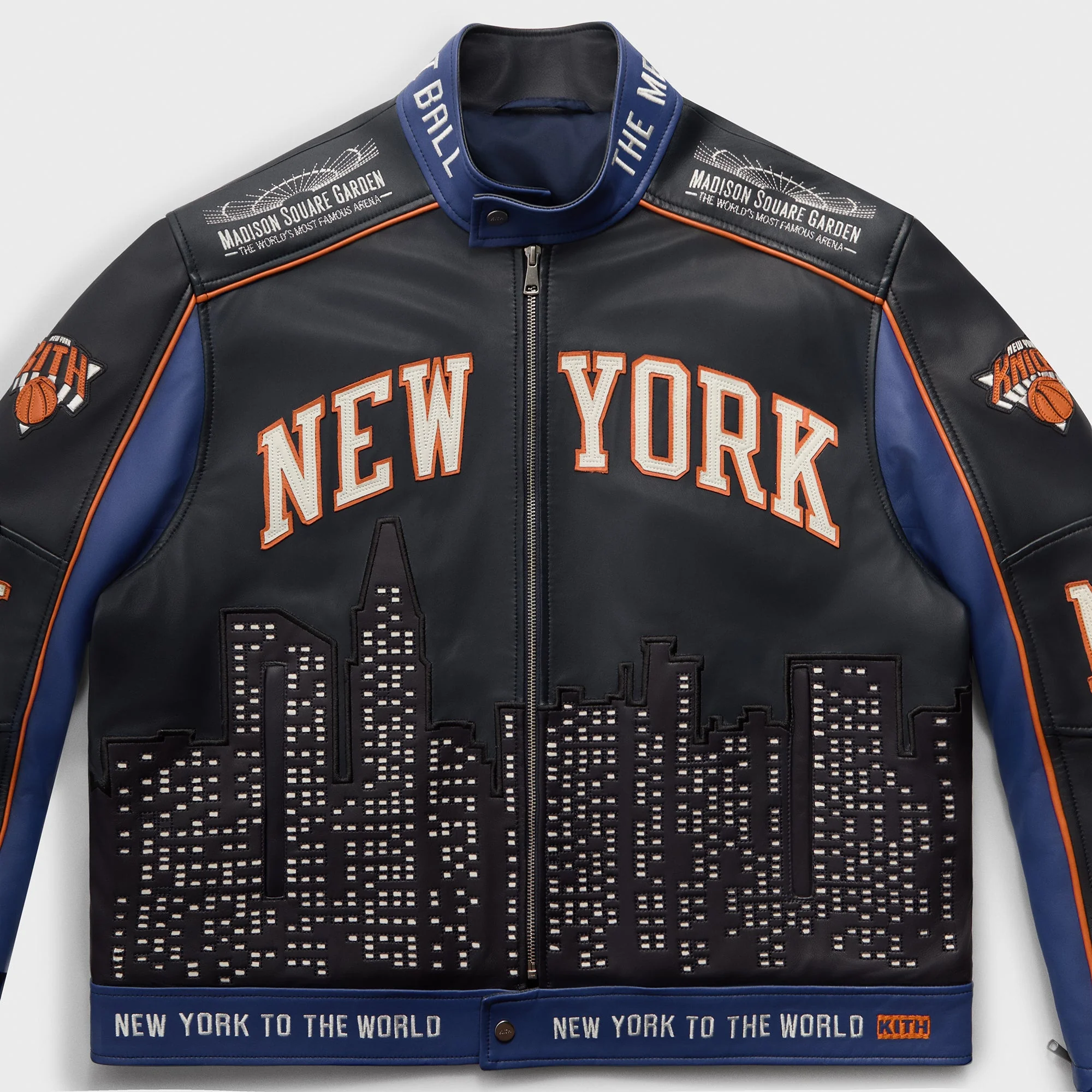 Kith for the New York Knicks Leather Moto Jacket - Nocturnal - Image 5