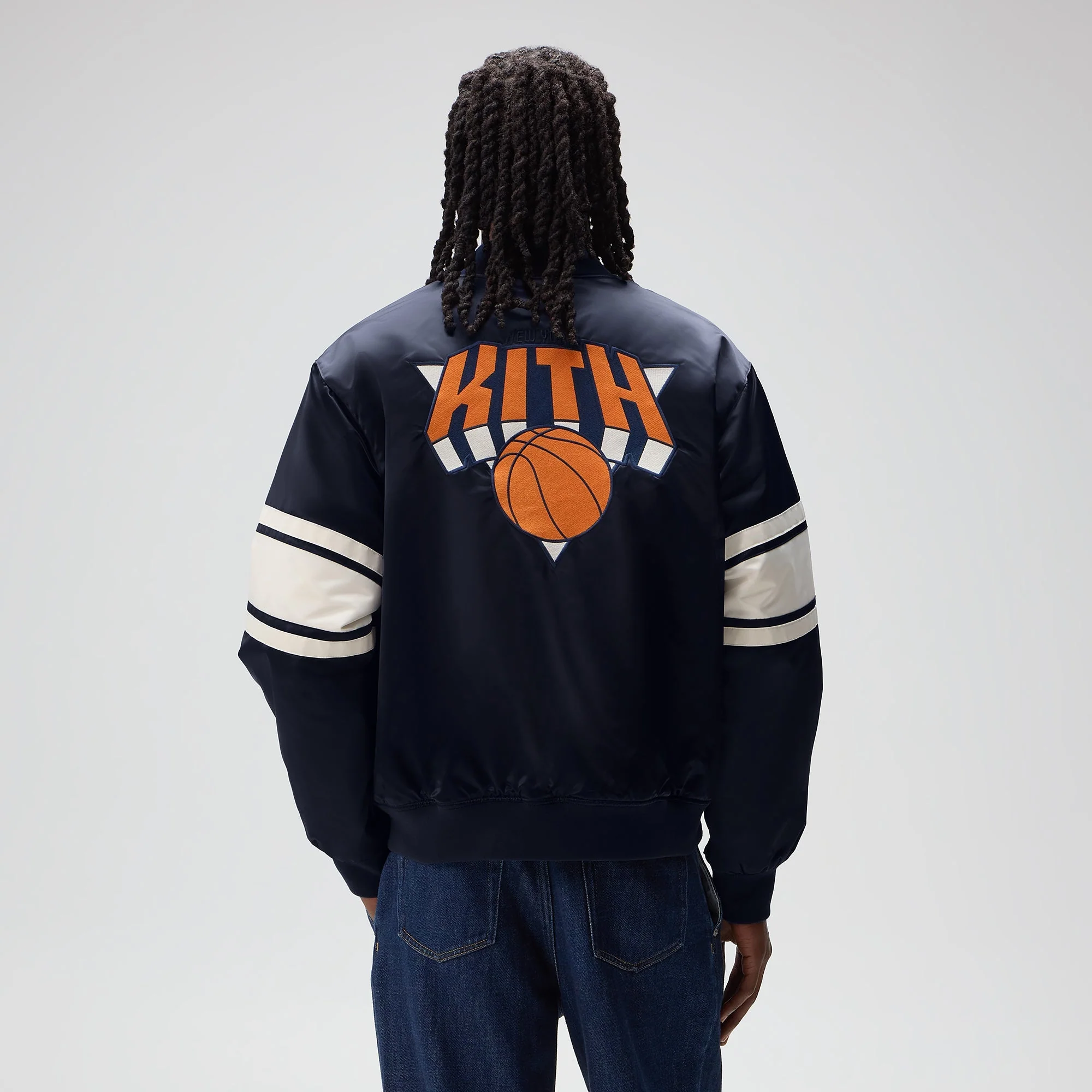Kith for the New York Knicks Classic Satin Bomber Jacket - Nocturnal - Image 3