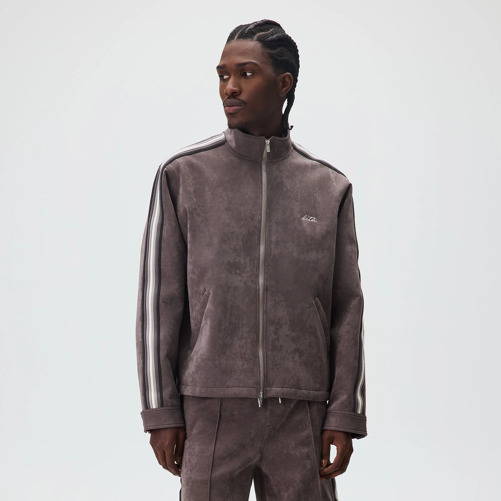Kith Sueded Scuba Connor Track Jacket - Thunder - Image 2