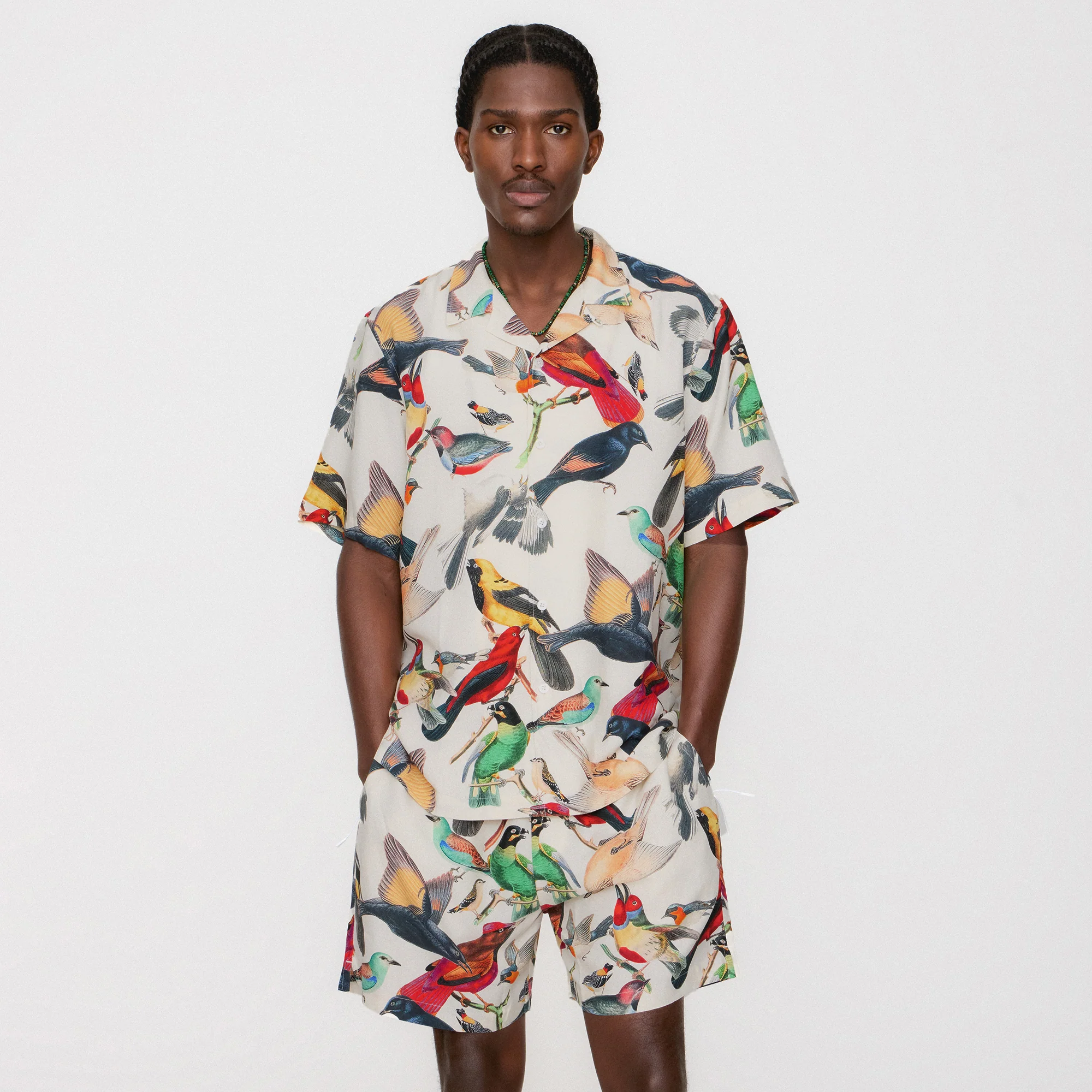 &Kin Tropical Bird Camp Collar Shirt - Sandrift - Image 2