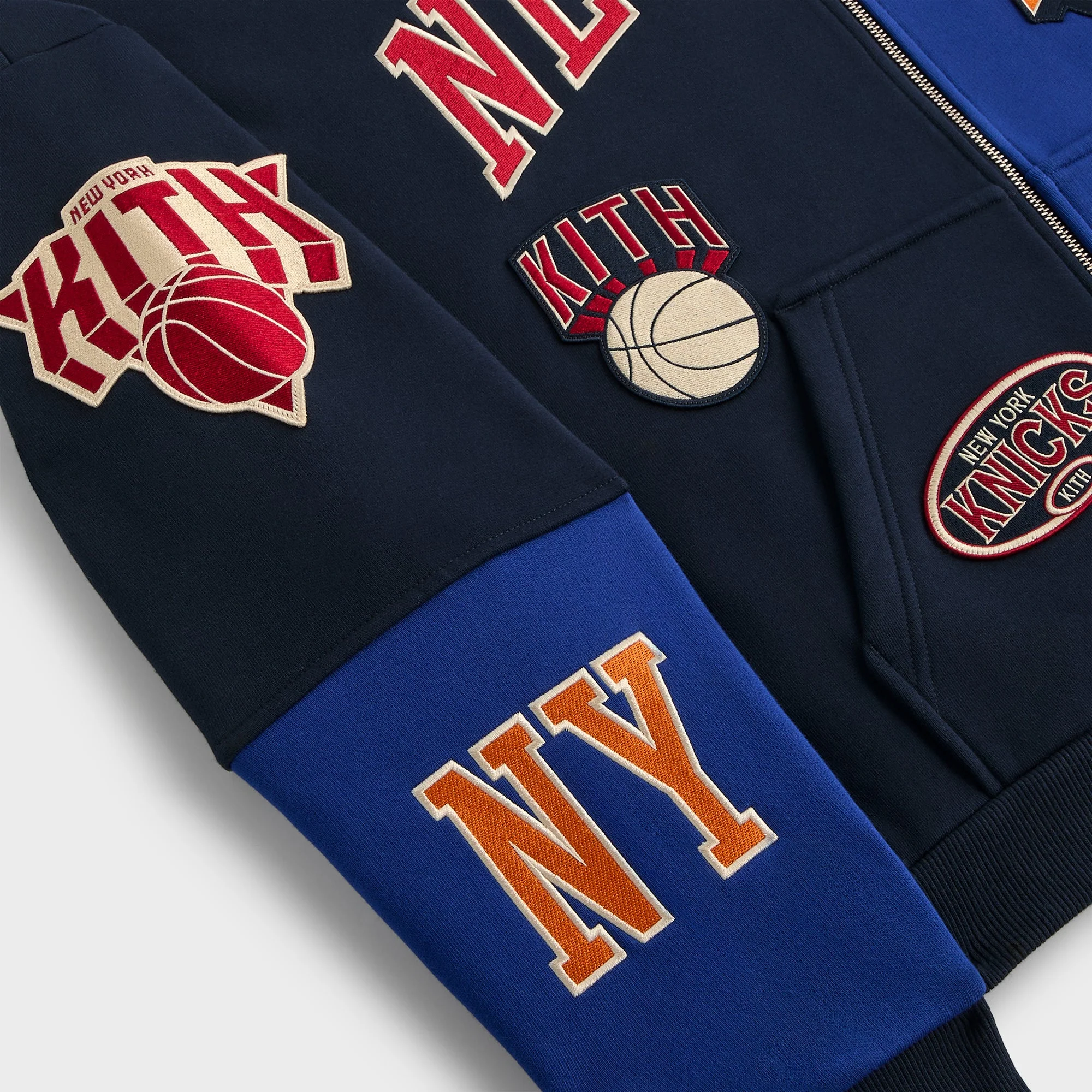 Kith for the New York Knicks Mash Up Cropped Braxton Vintage Hoodie - Nocturnal - Image 7