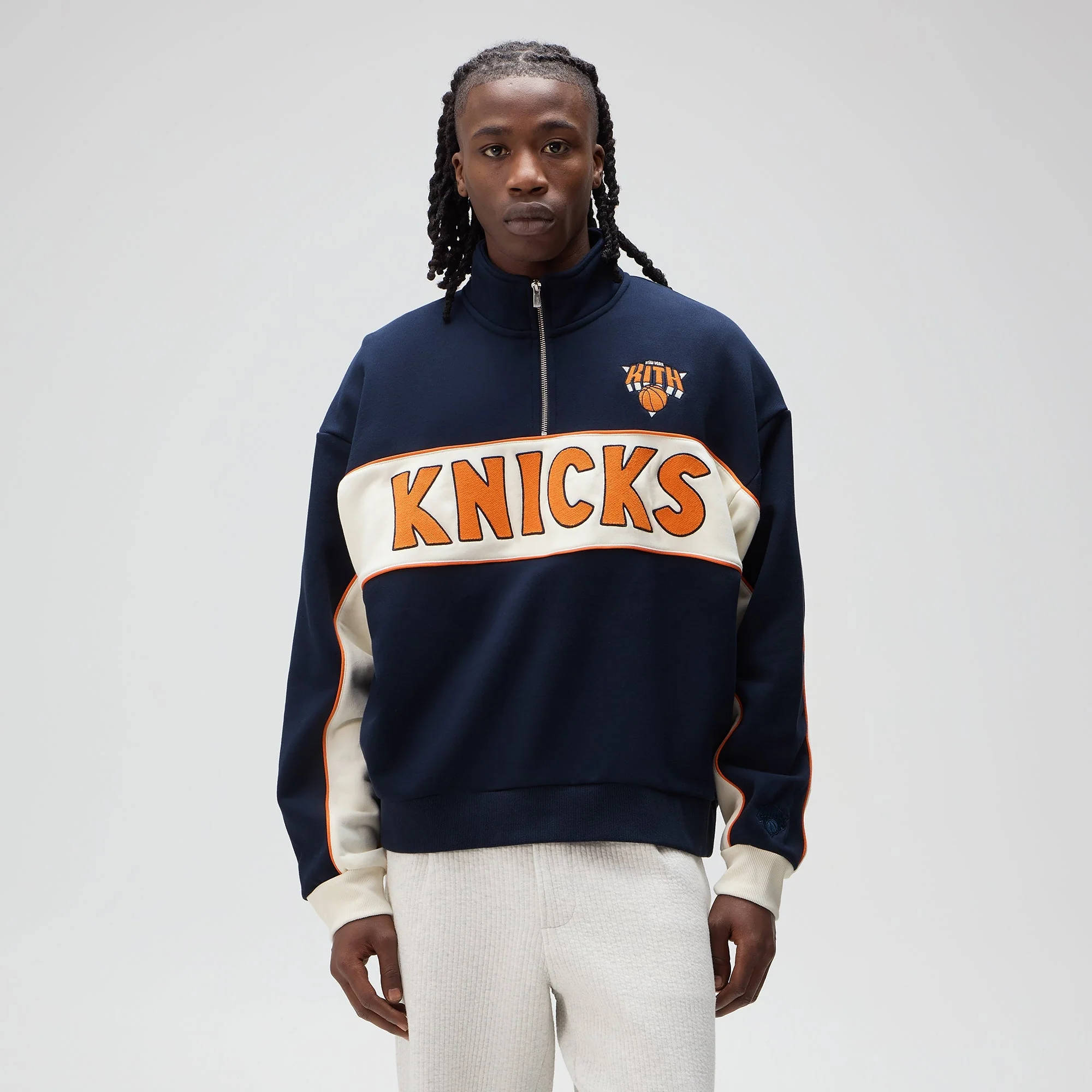 Kith for the New York Knicks Coach Vintage Nelson Quarter Zip - Nocturnal - Image 2