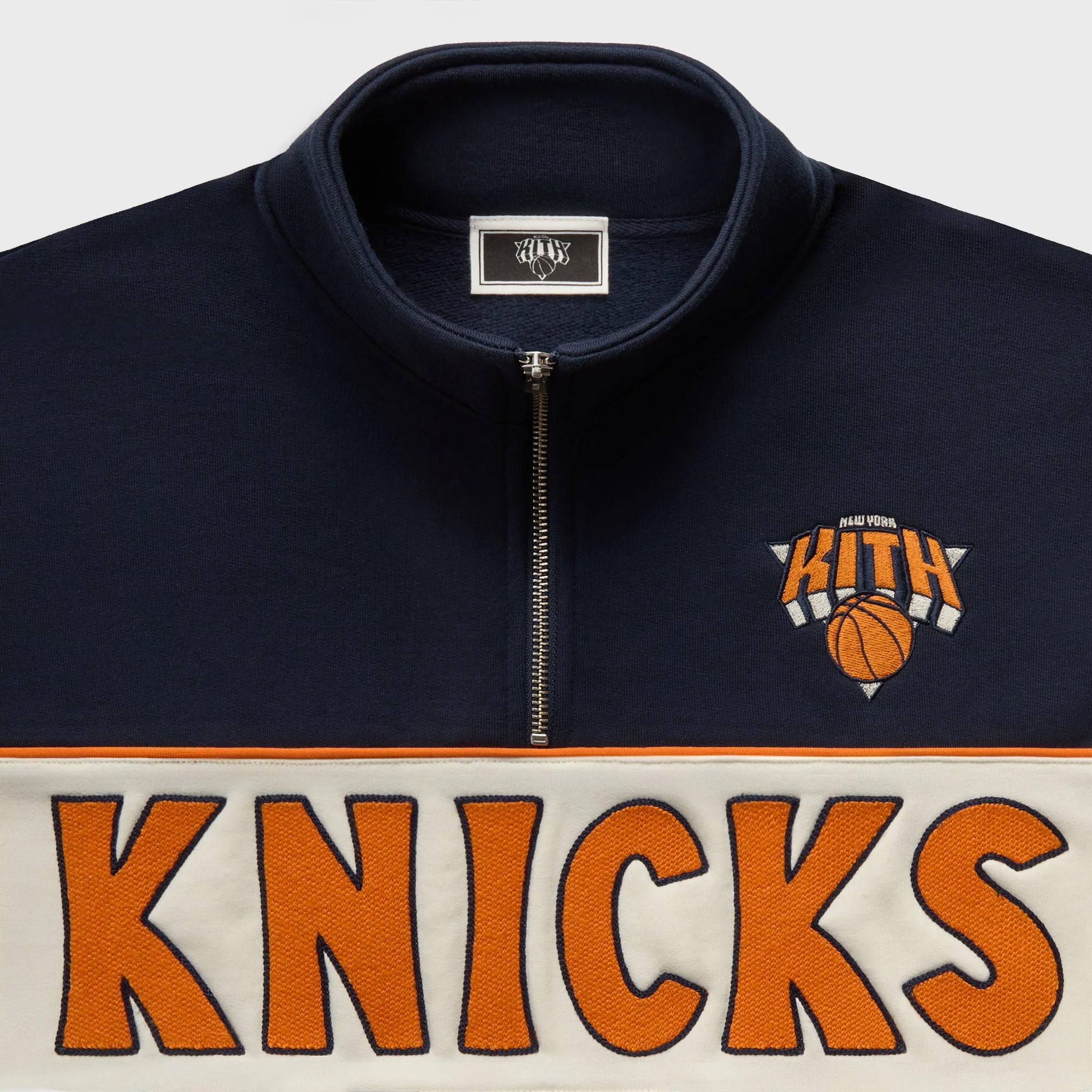 Kith for the New York Knicks Coach Vintage Nelson Quarter Zip - Nocturnal - Image 4