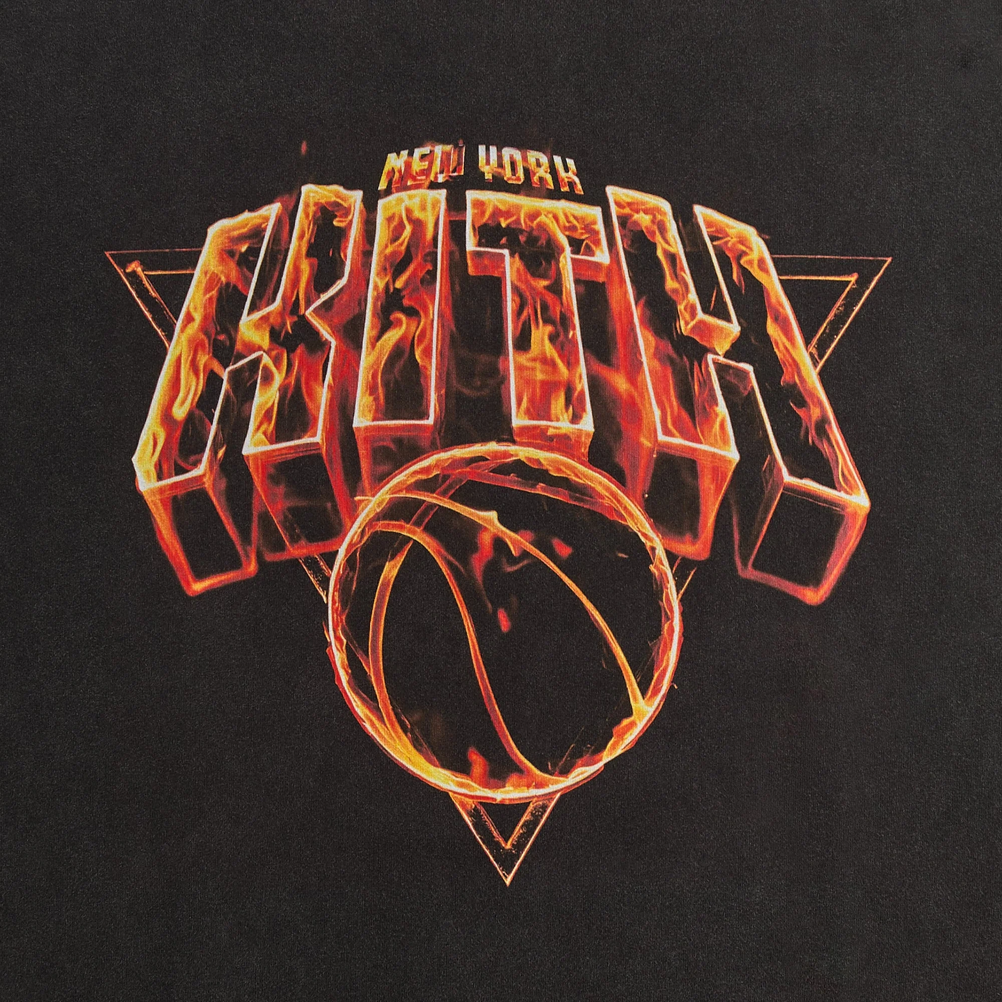 Kith for the New York Knicks Fire Vintage Jones Tee - Black - Image 4