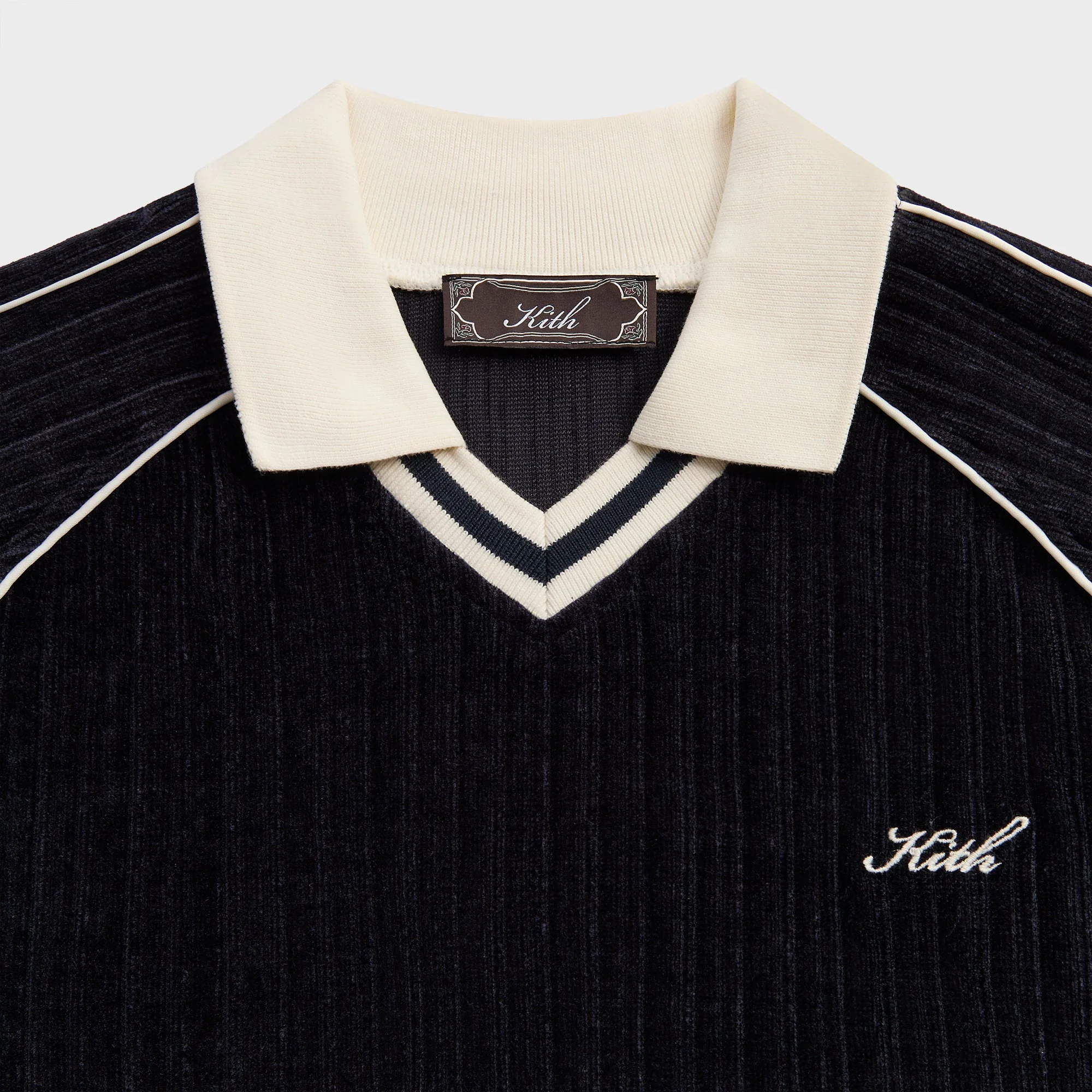 Kith Velvet Corduroy Long Sleeve Trevor Polo - Ink - Image 5